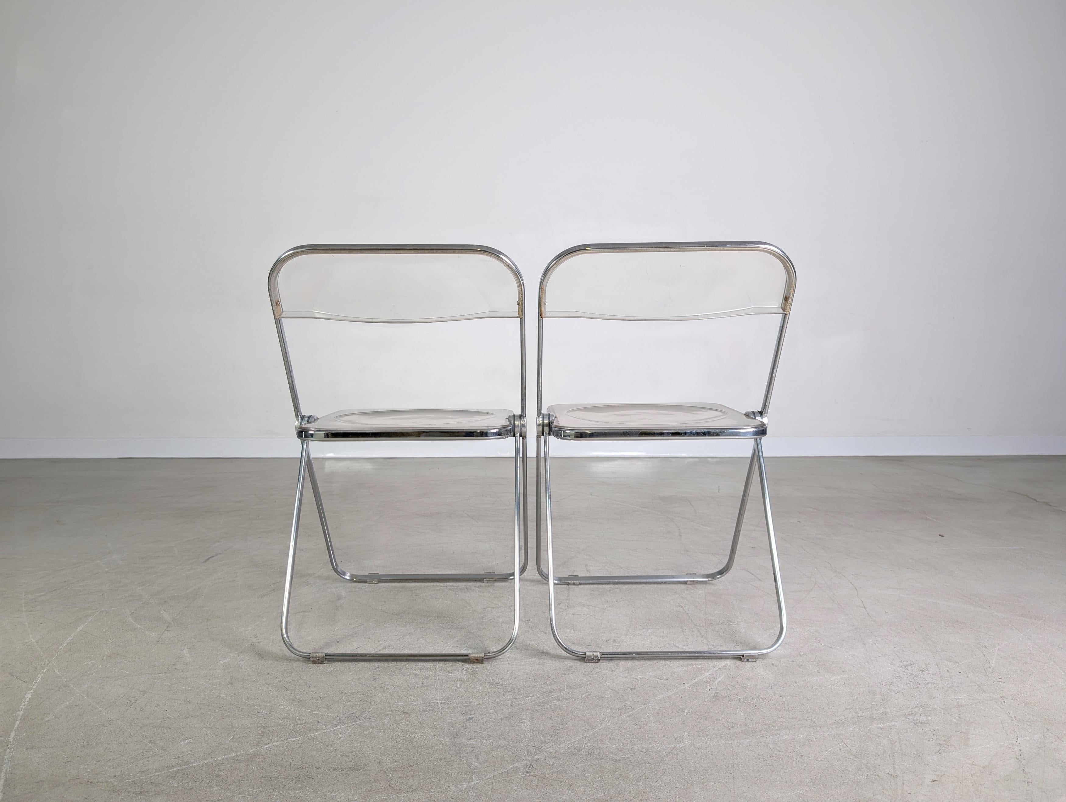 Fine XX secolo 2er Set Midcentury Klappstuhl Plia Castelli Giancarlo Piretti Stuhl in vendita