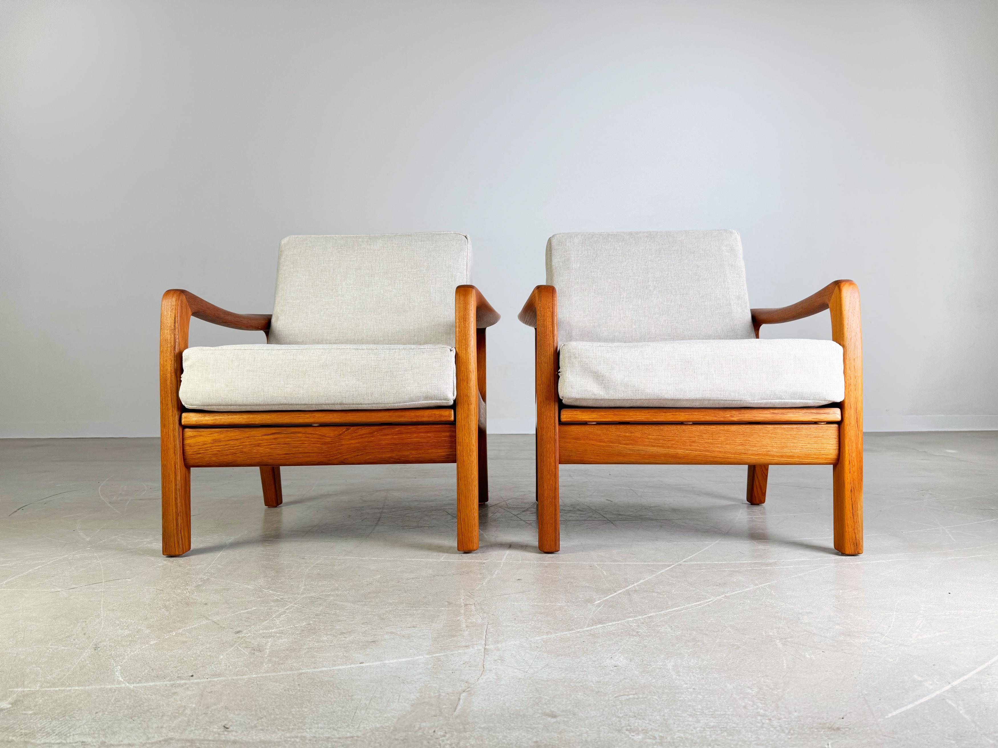 Mid-Century Modern 2er Set Midcentury Sessel Juul Kristensen Teak Vintage danish For Sale