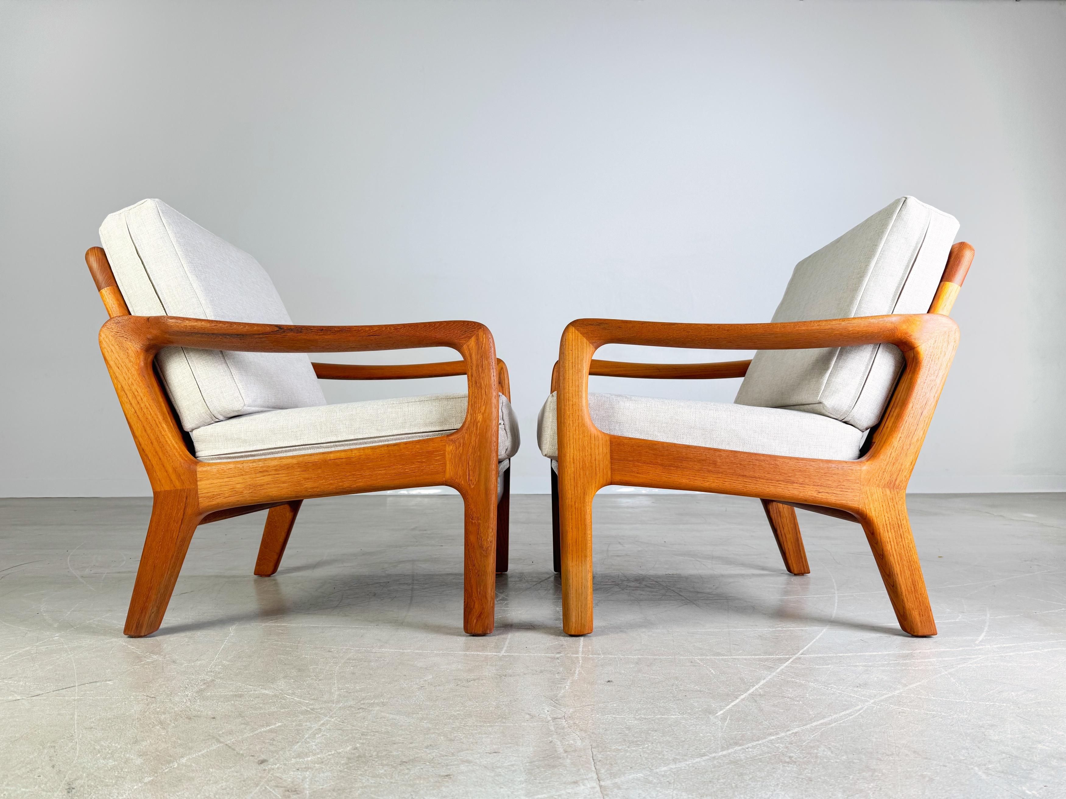 Fabric 2er Set Midcentury Sessel Juul Kristensen Teak Vintage danish For Sale
