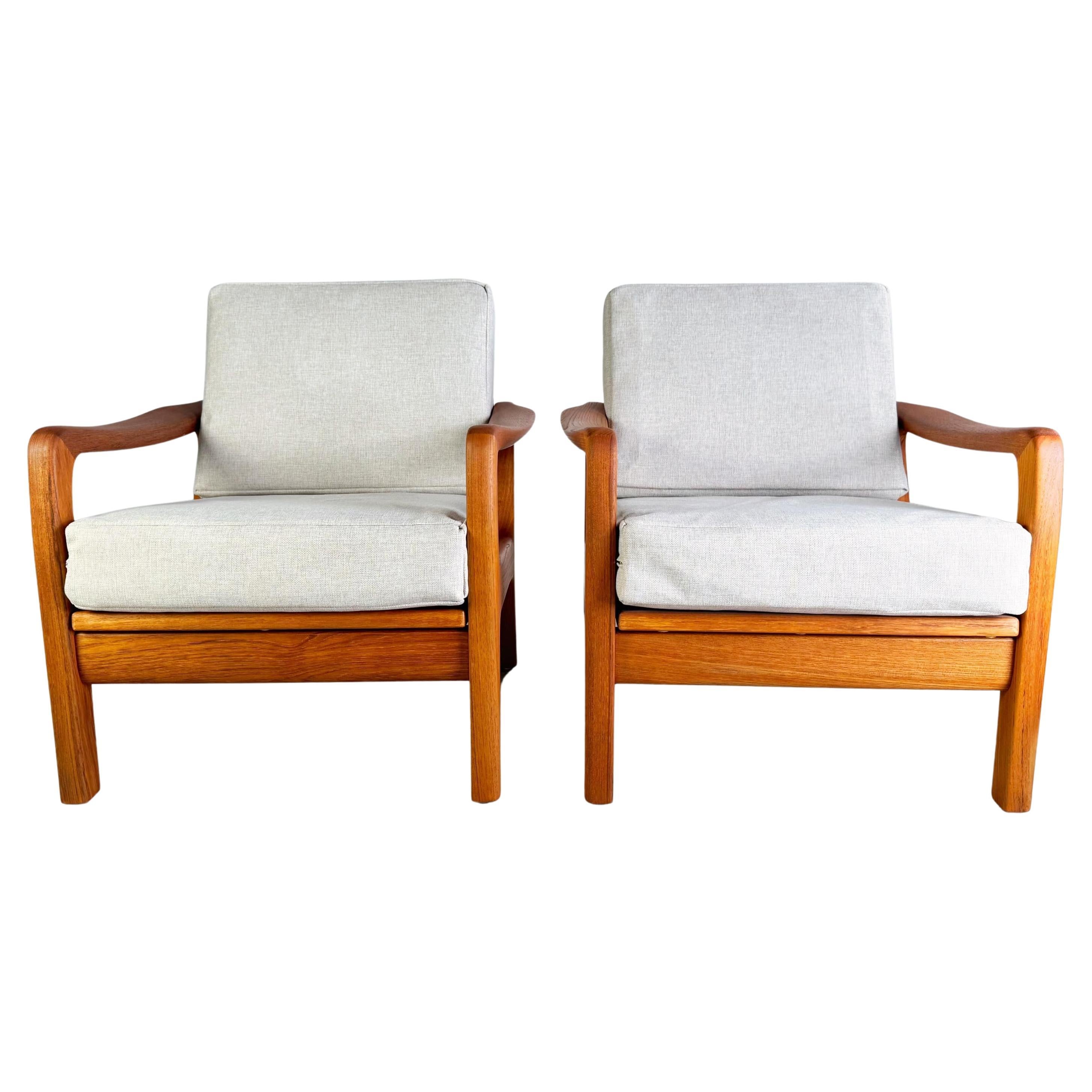 2er Set Midcentury Sessel Juul Kristensen Teak Vintage danish