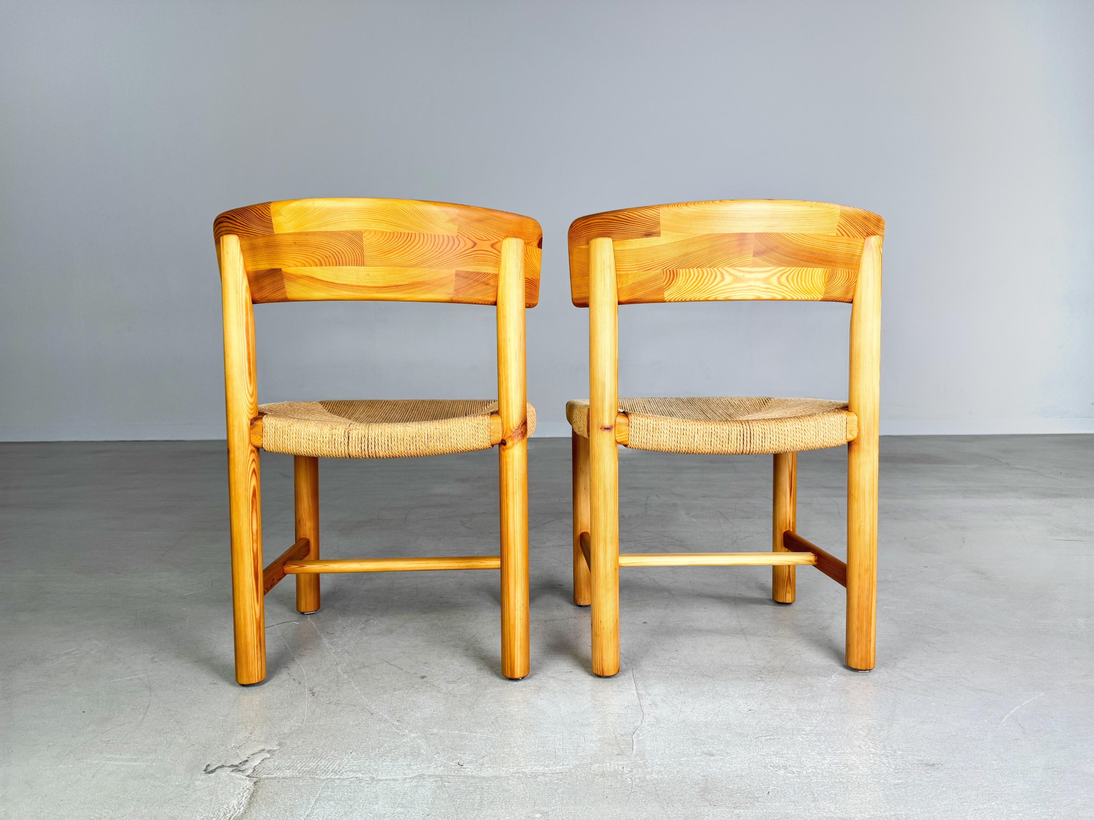 2er Conjunto Mediados de Siglo Stuhl Hirtshals Savvaerk Rainer Daumiller Kiefer Cable en venta