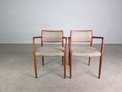 2er Set Niels Moller Armlehnstuhl JL Møller Møbelfabrik Modell 80
