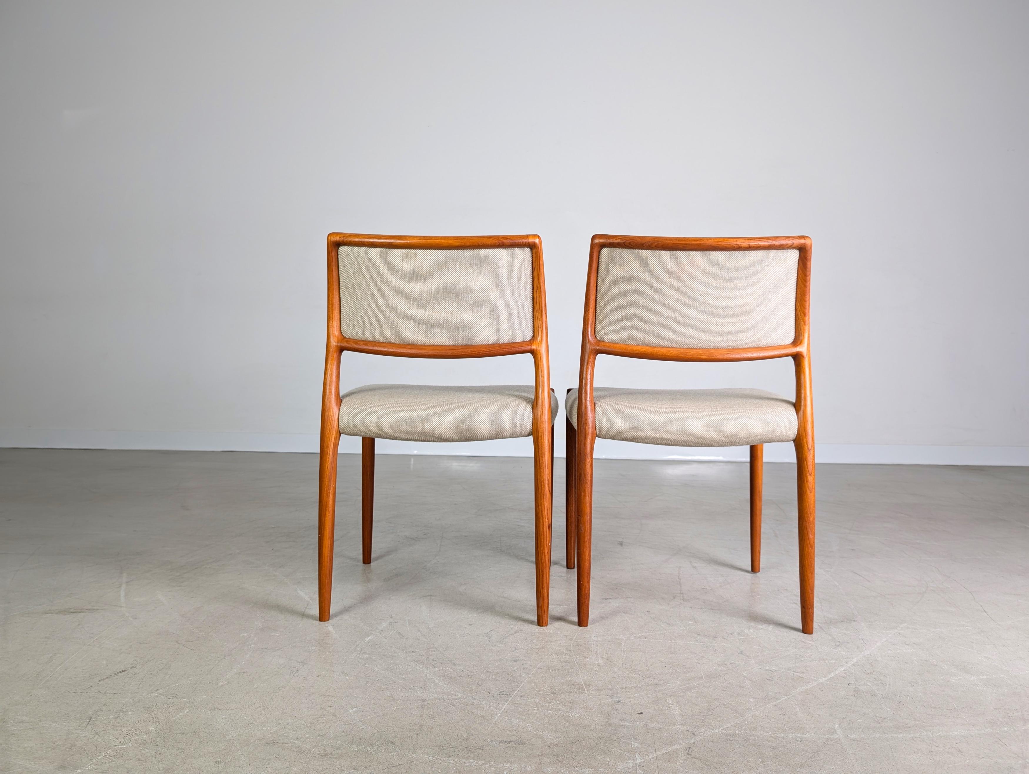 German 2er Set Niels O Moller Stuhl JL Møller M�øbelfabrik Modell 80 teak For Sale
