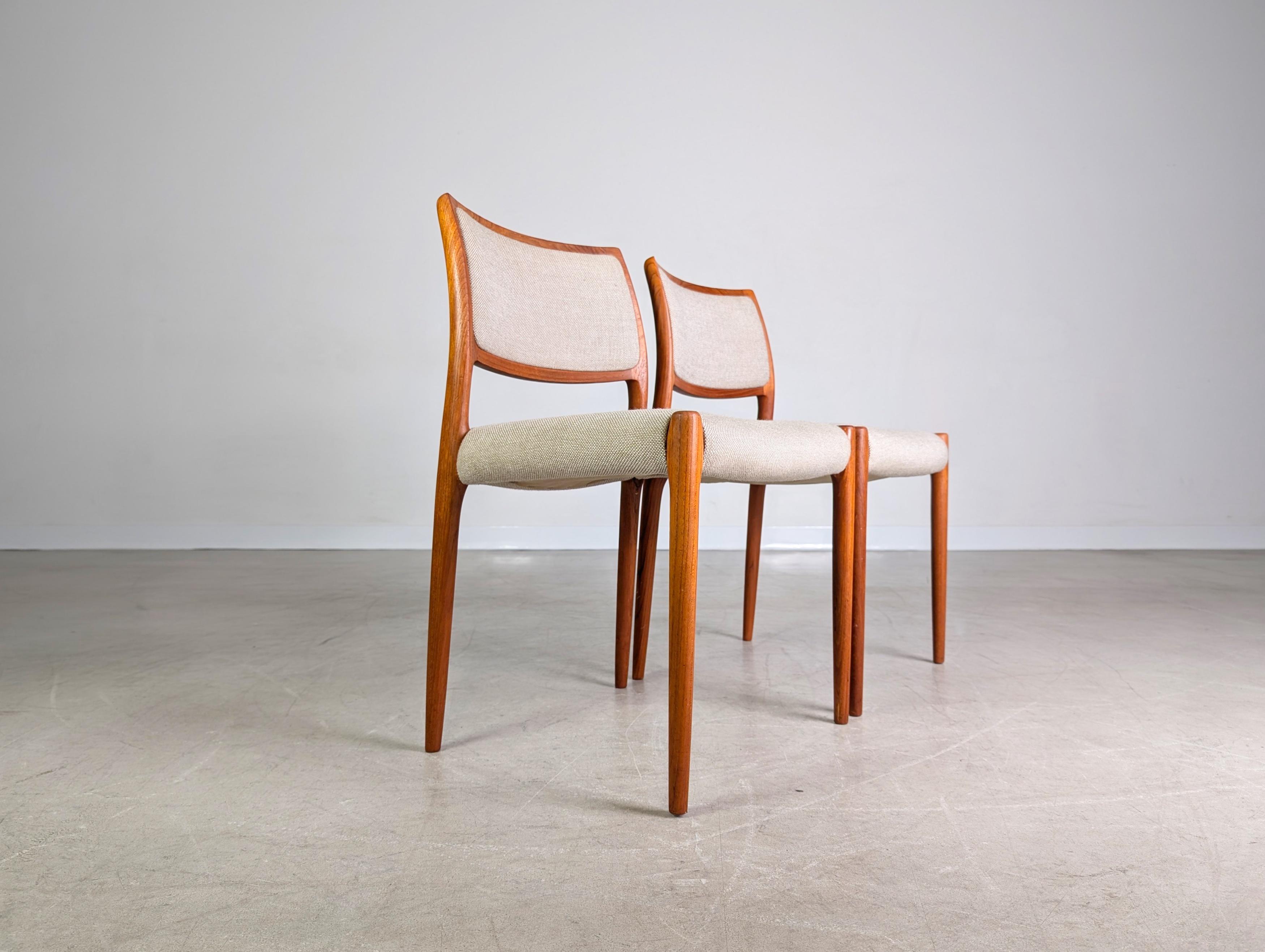 2er Set Niels O Moller Stuhl JL Møller Møbelfabrik Modell 80 teak For Sale 1