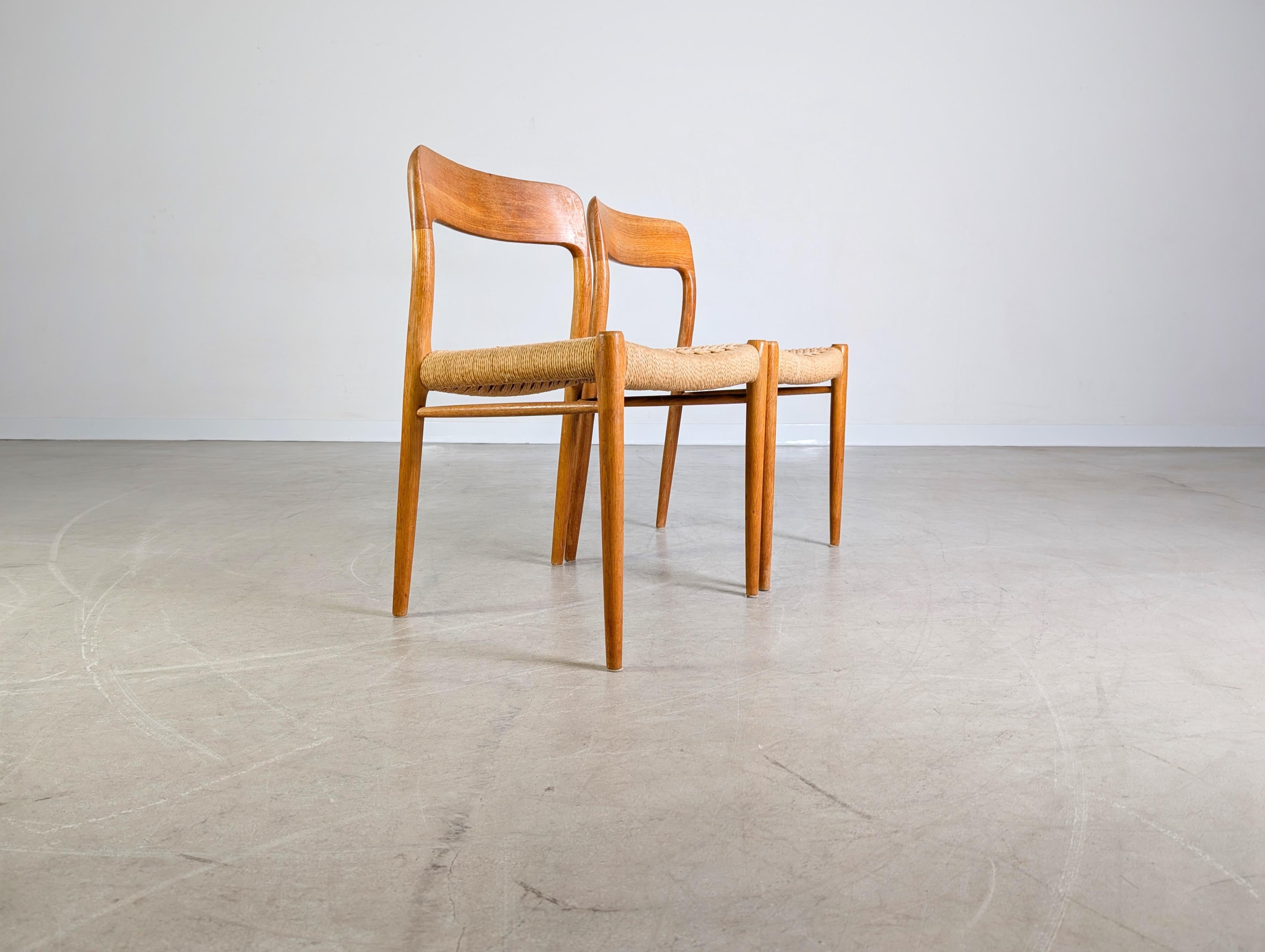 2er Set Niels O Moller Stühle Modell 77 J.L. Møllers danish teak In Fair Condition For Sale In Berlin, DE
