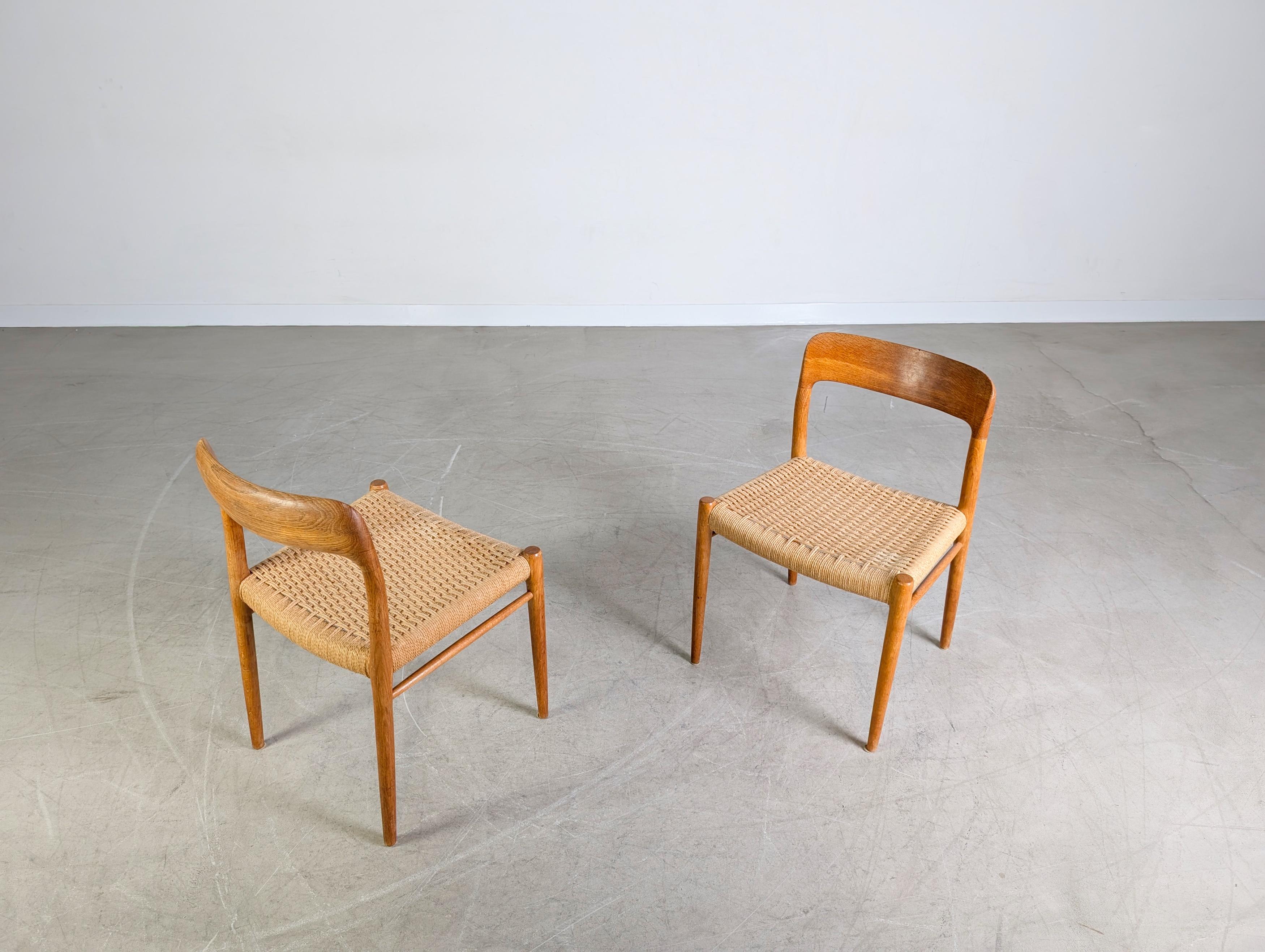 2er Set Niels O Moller Stühle Modell 77 J.L. Møllers danish teak For Sale 1