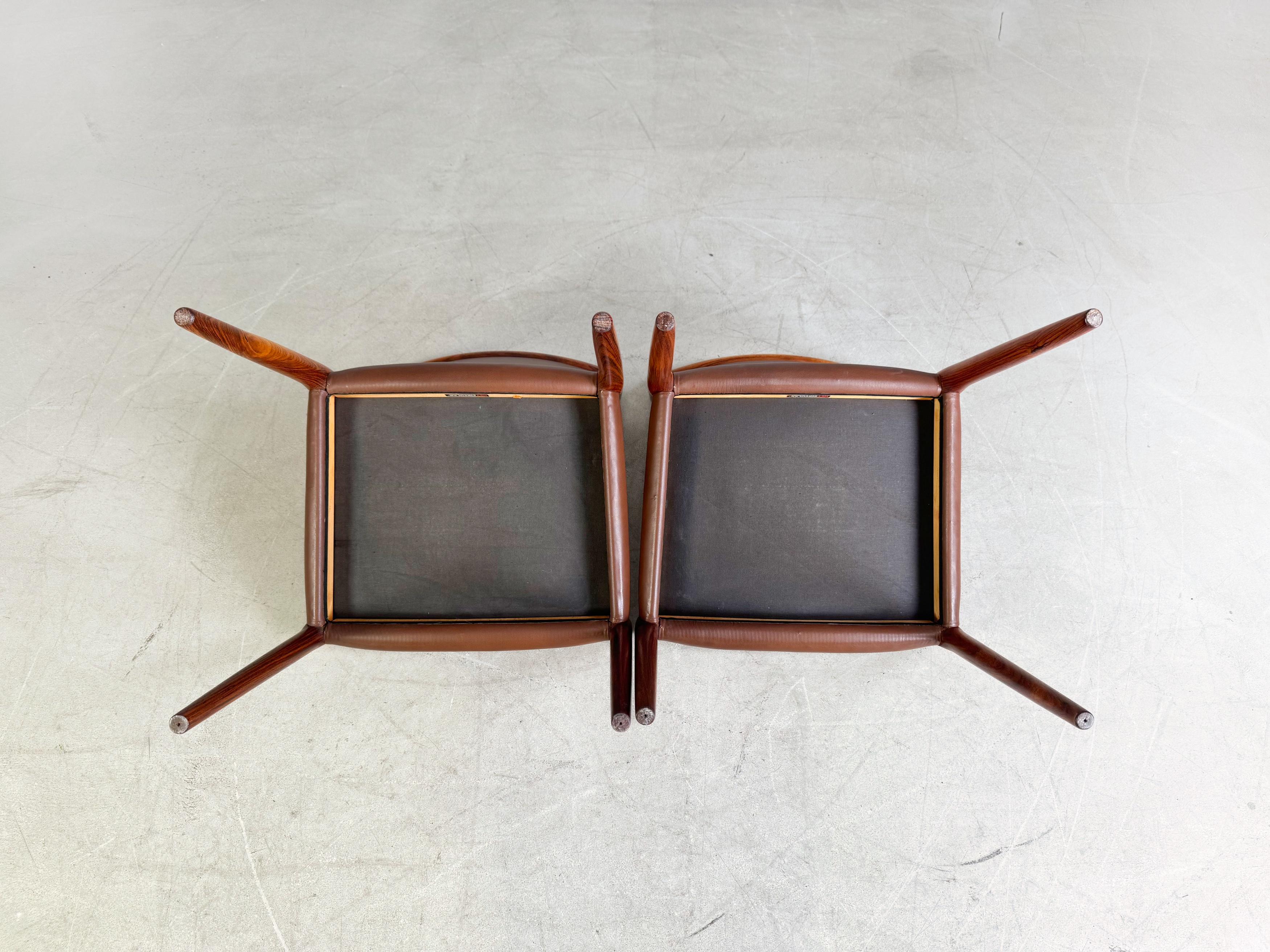 2er Set Niels Otto Møller Stühle Midcentury Model 80 Palisander For Sale 4