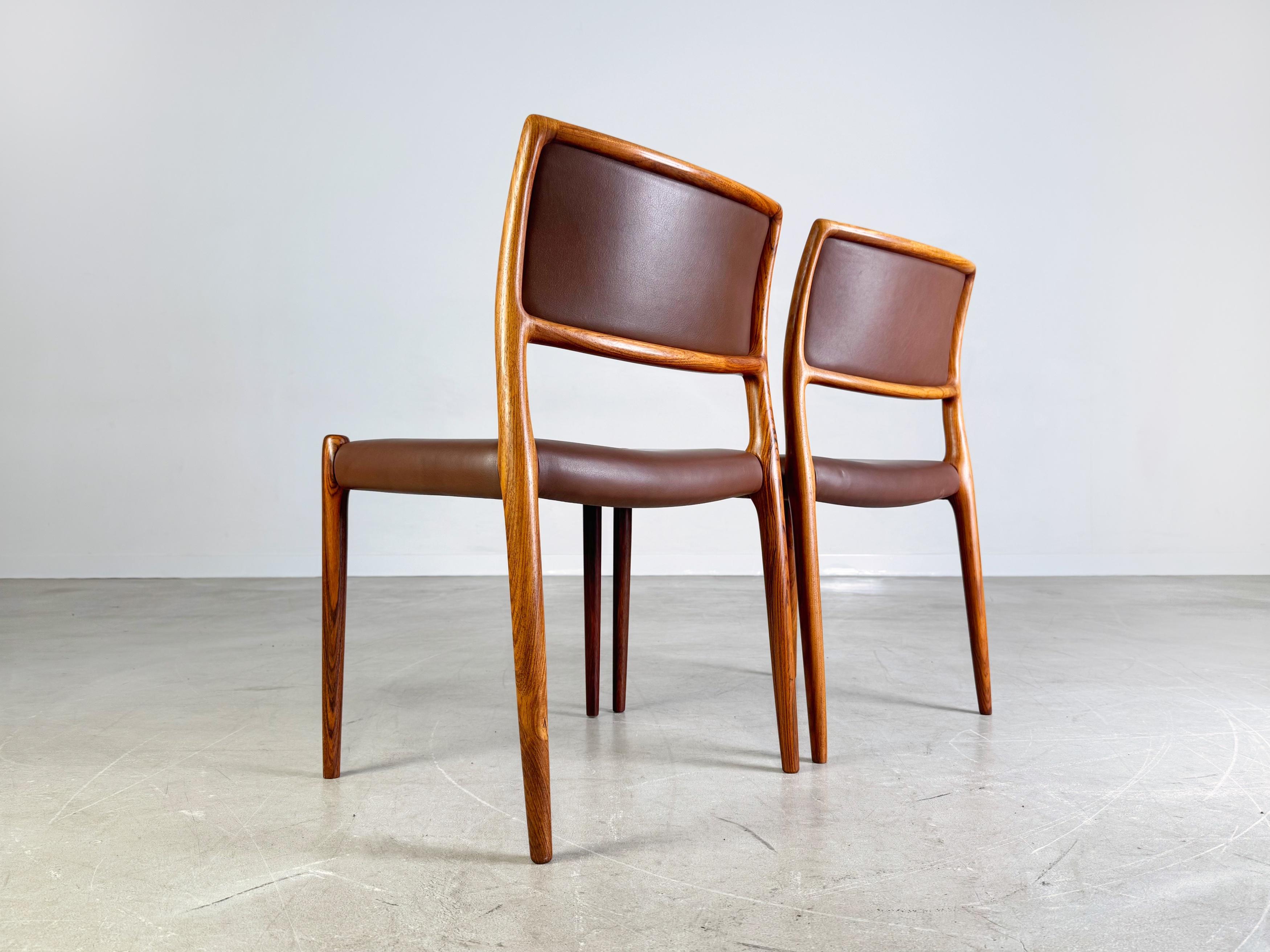 2er Set Niels Otto Møller Stühle Midcentury Model 80 Palisander In Good Condition For Sale In Berlin, DE