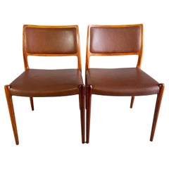 2er Set Niels Otto Møller Stühle Midcentury Model 80 Palisander
