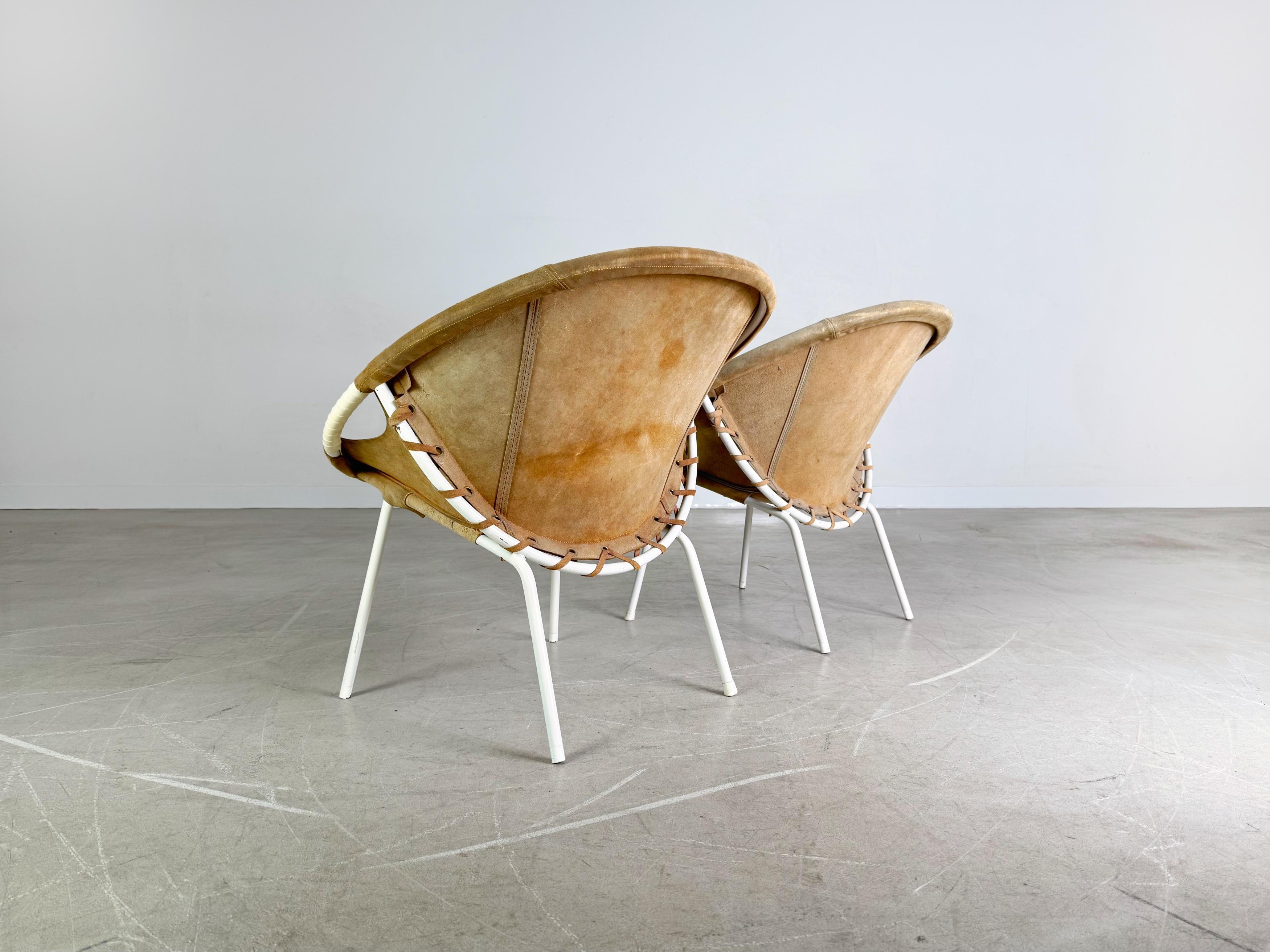 2er Set Original Midcentury Sessel Lusch & Co Baloon Chair Wildleder In Good Condition For Sale In Berlin, DE