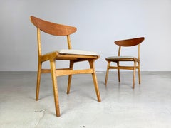 2er Set Original Midcentury Stühle Eiche Vintage danish design 1960