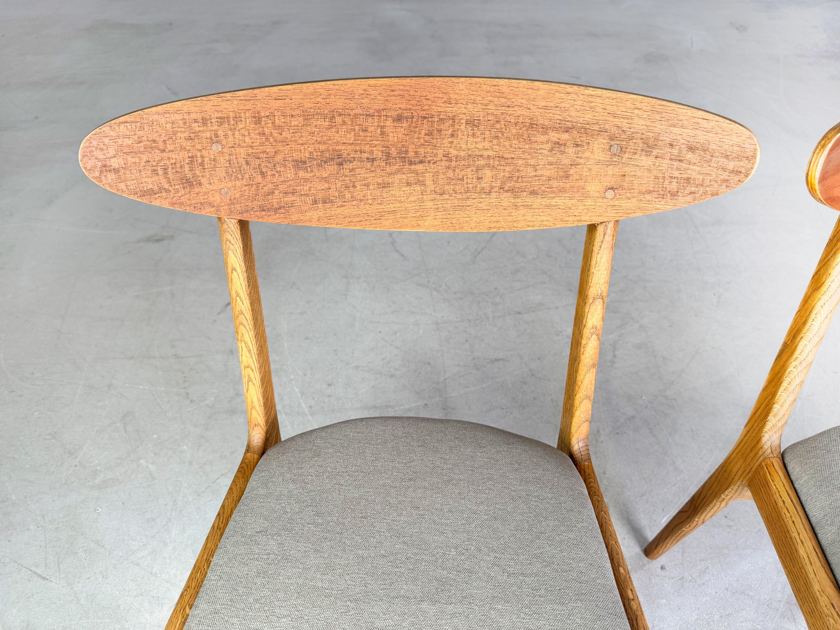 2er Set Original Midcentury Stühle Eiche Vintage dänisches Design 1960 (Mitte des 20. Jahrhunderts) im Angebot