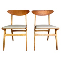 2er Set Original Midcentury Stühle Eiche Vintage danish design 1960