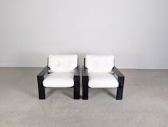 2er Set Original Sessel Asko Finnland Esko Pajamies Leder Armchair