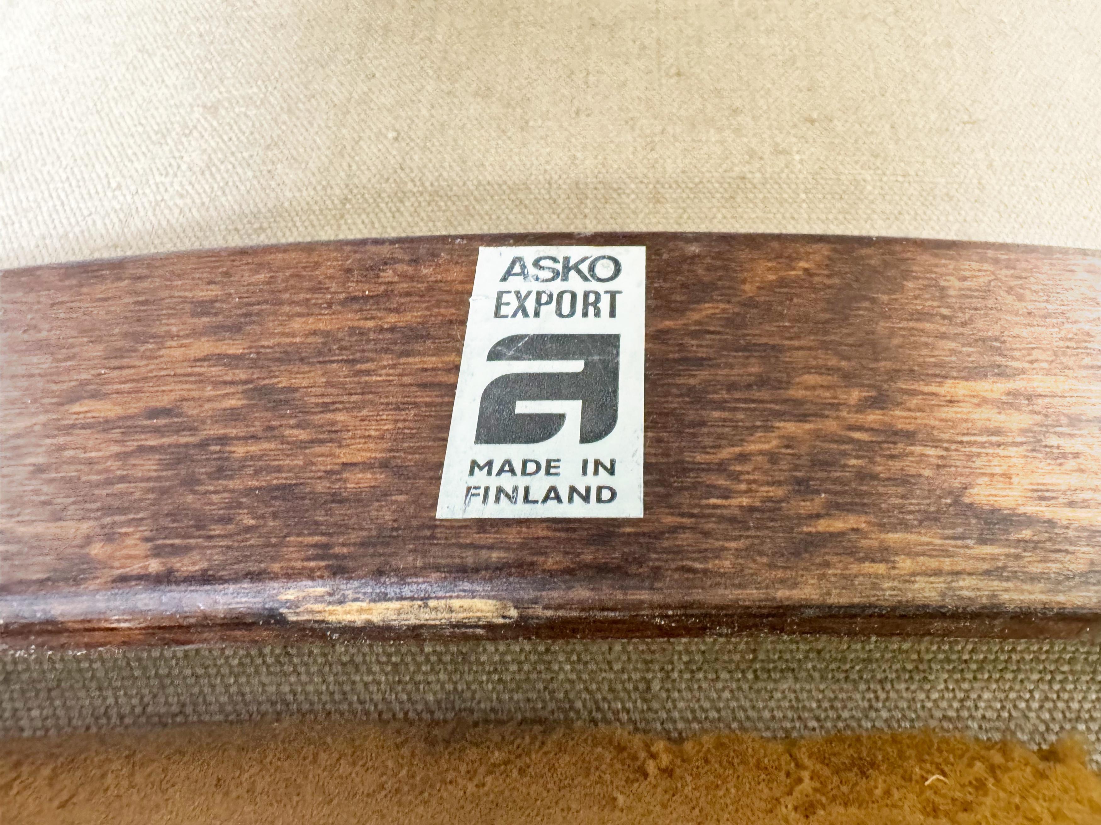 2er Set Pulkka Sessel Asko Midcentury Ilmari Laippainen Segeltuch im Angebot 8