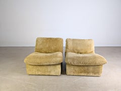 2er Set Space Age Sessel Dreipunkt - COR Luigi Colani Wildleder