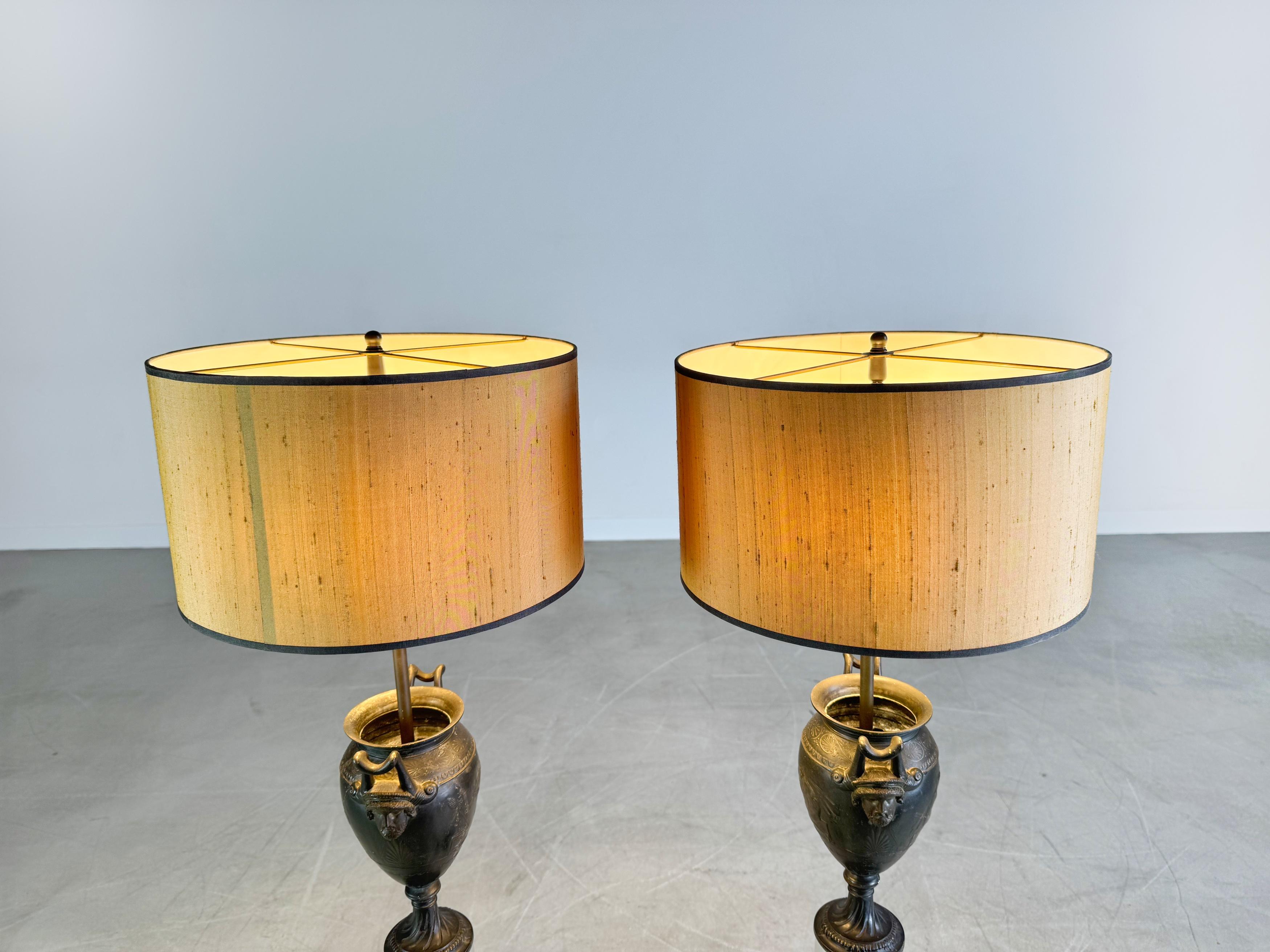 2er Set Stehleuchten antik optik Glas Stehlampe Lampe in vendita 2