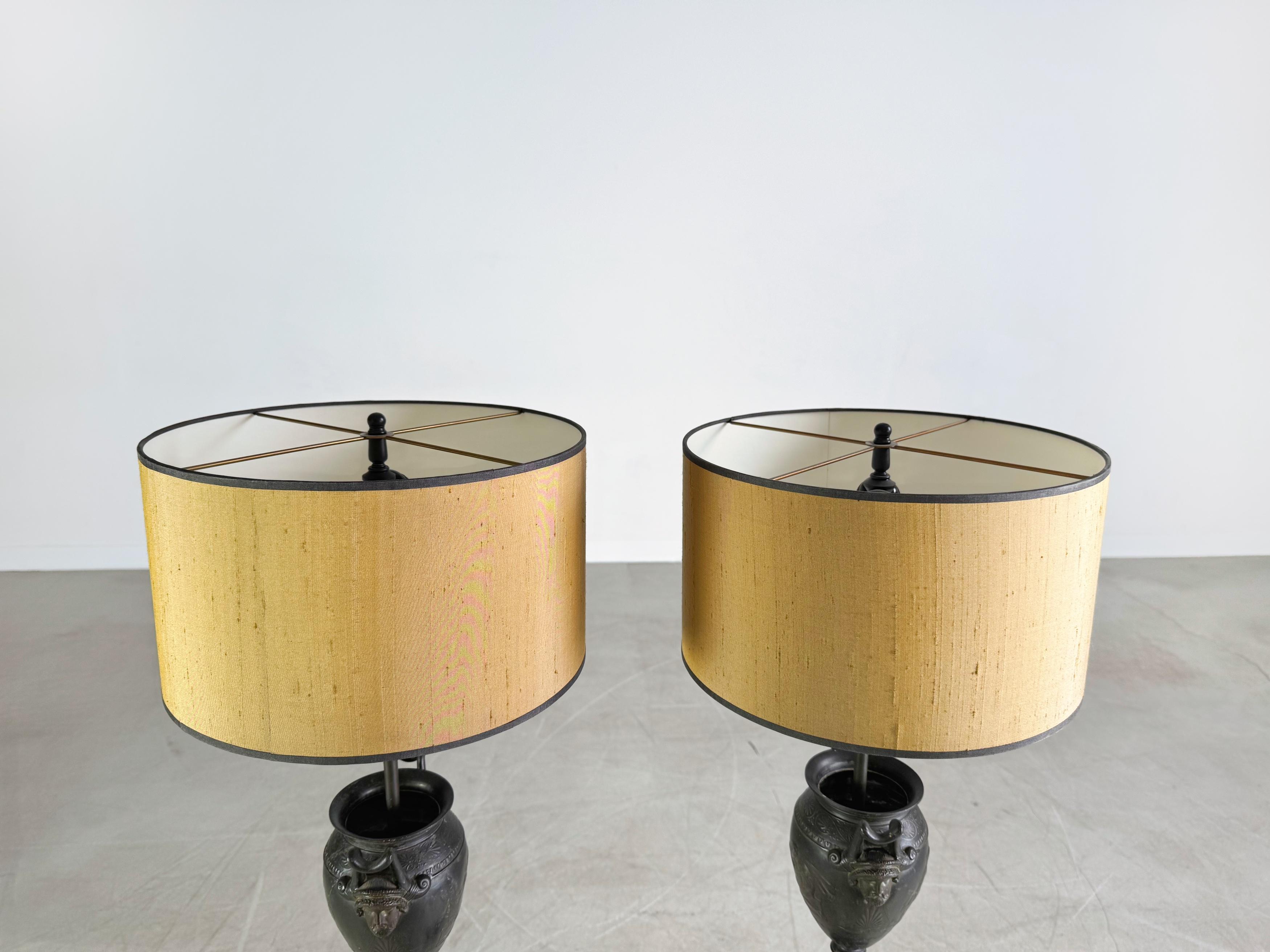 2er Set Stehleuchten antik optik Glas Stehlampe Lampe in vendita 3