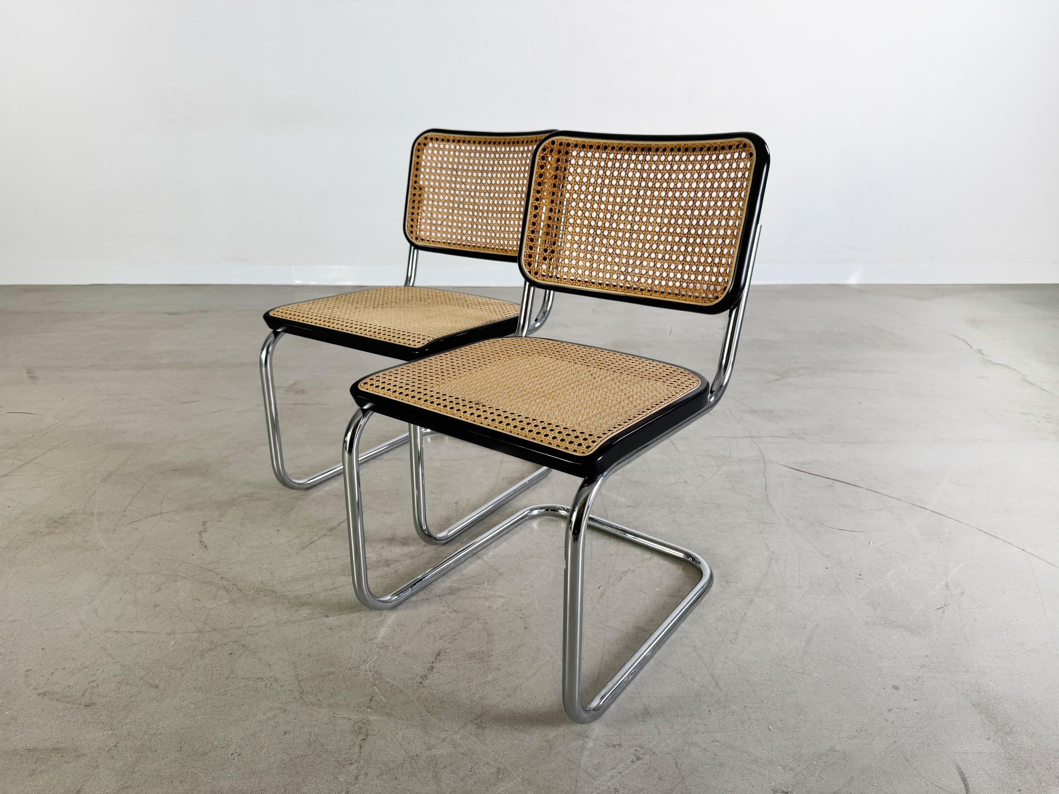 2er Set Thonet Freischwinger S32 Marcel Breuer Wiener Geflecht 3