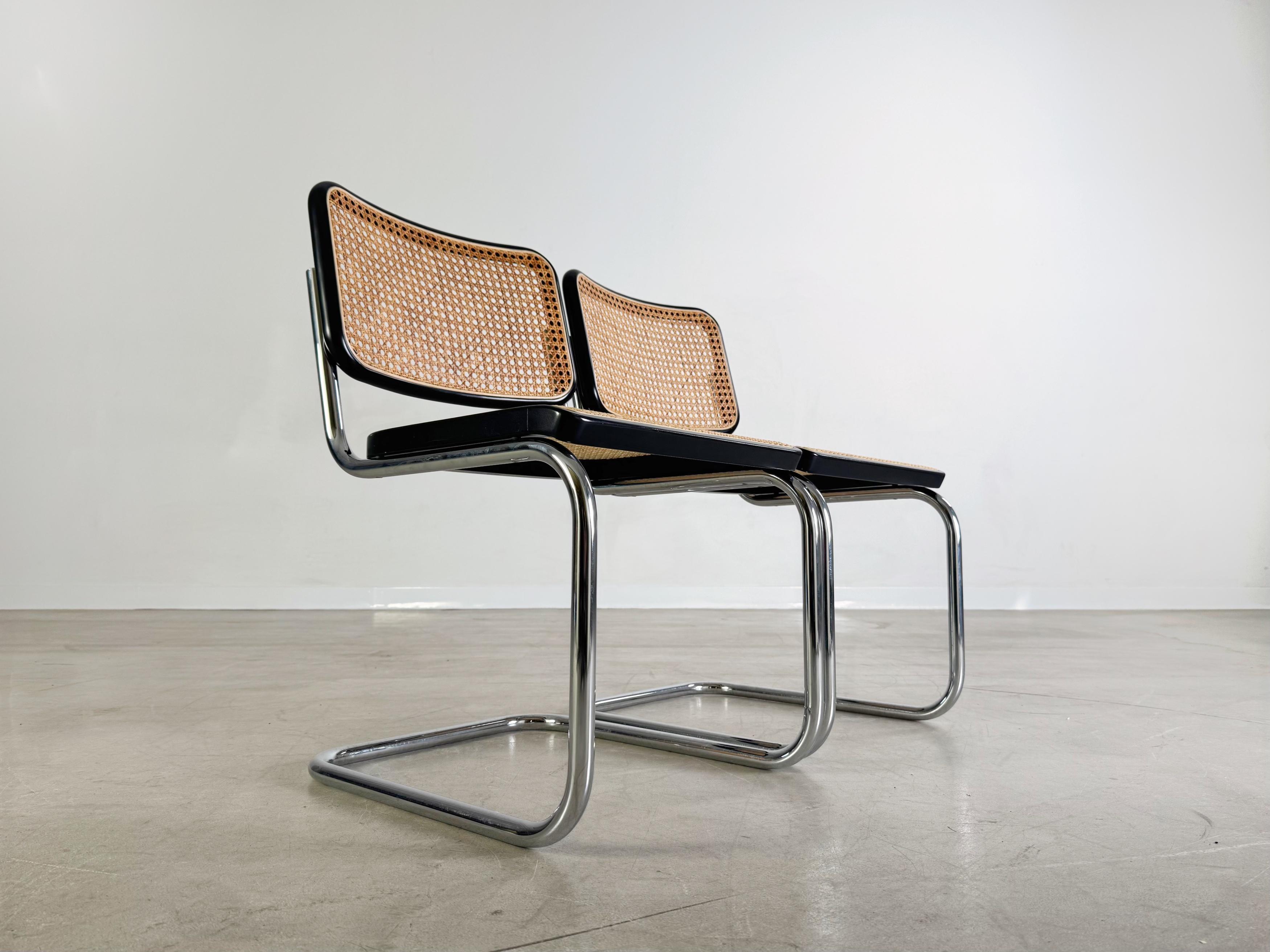 2er Set Thonet Freischwinger S32 Marcel Breuer Wiener Geflecht Alemán