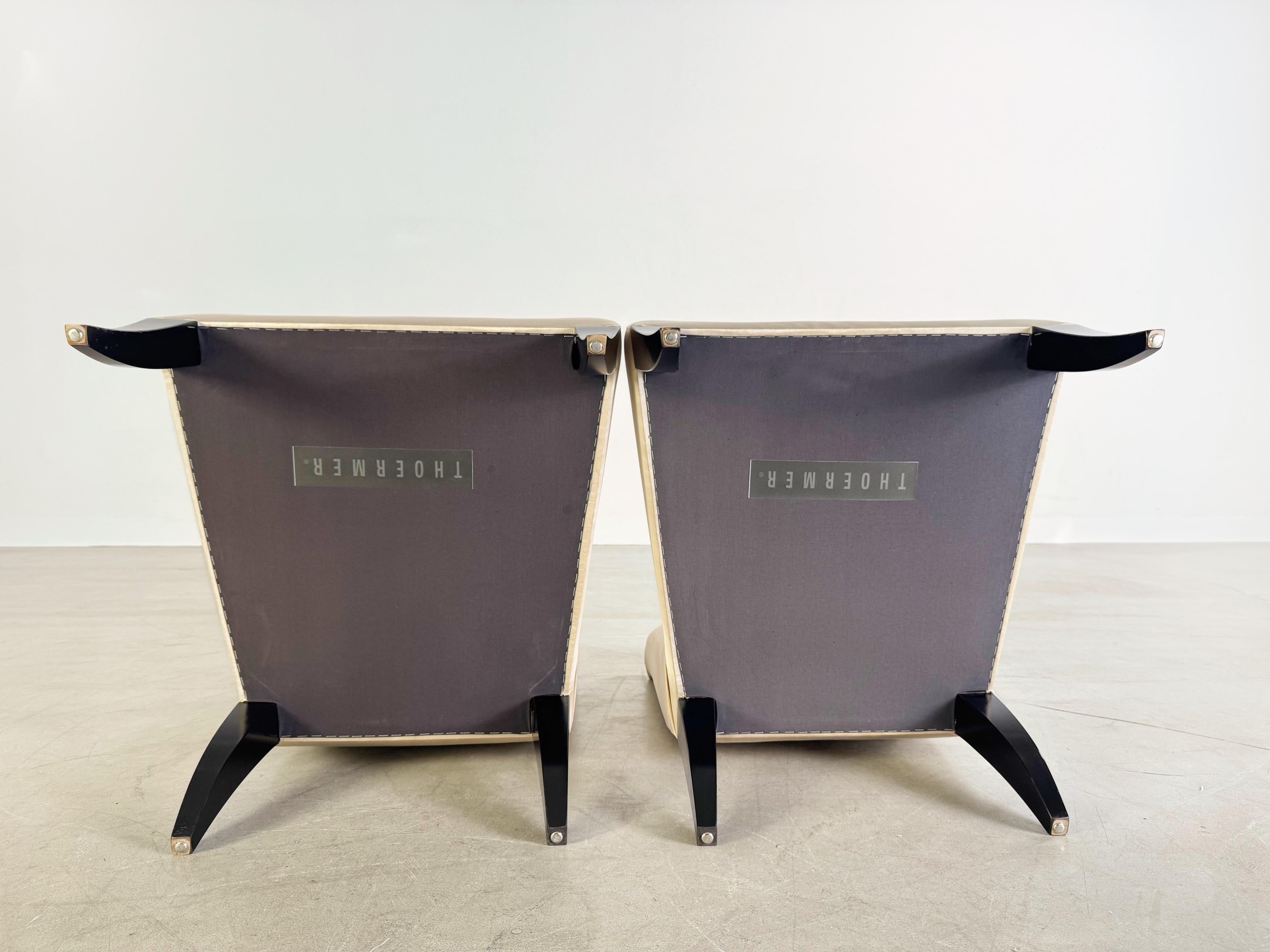 2er Set Thörmer Design Sessel Seide Luxus Stühle antik Stil en venta 4
