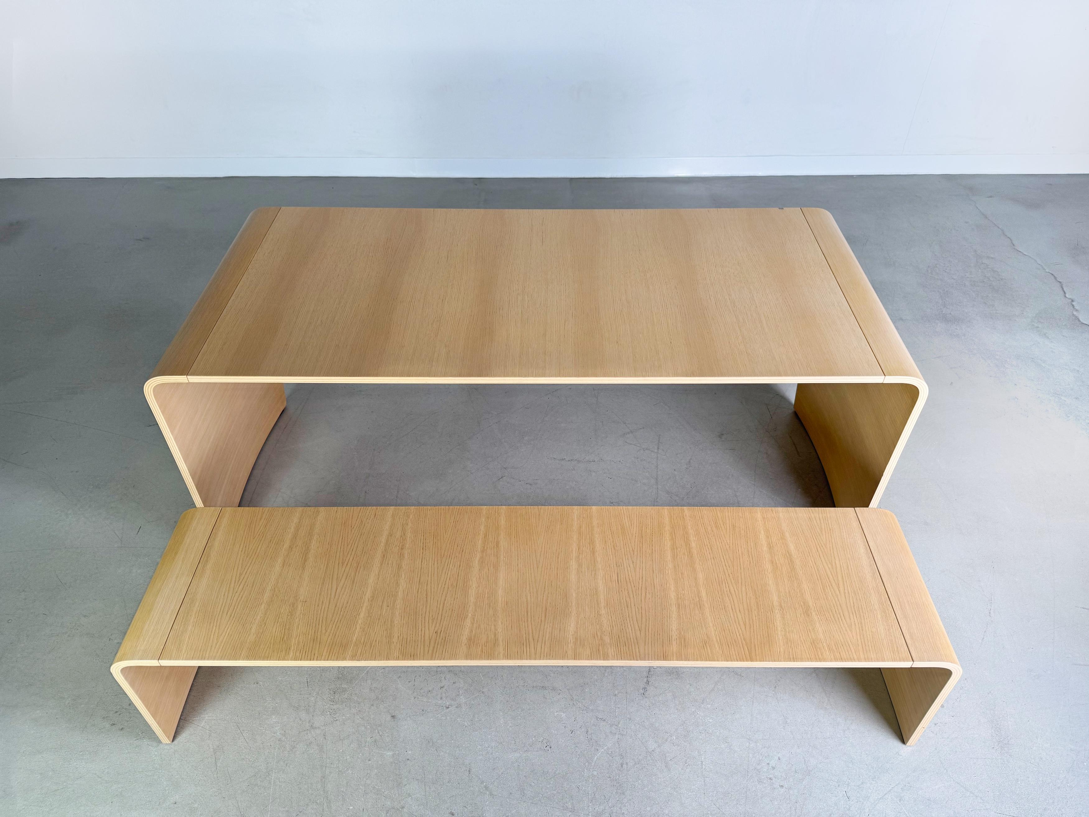 Allemand 2er Set Tisch + Sitzbank Brunner Jehs Laub Eiche Design Tisch en vente
