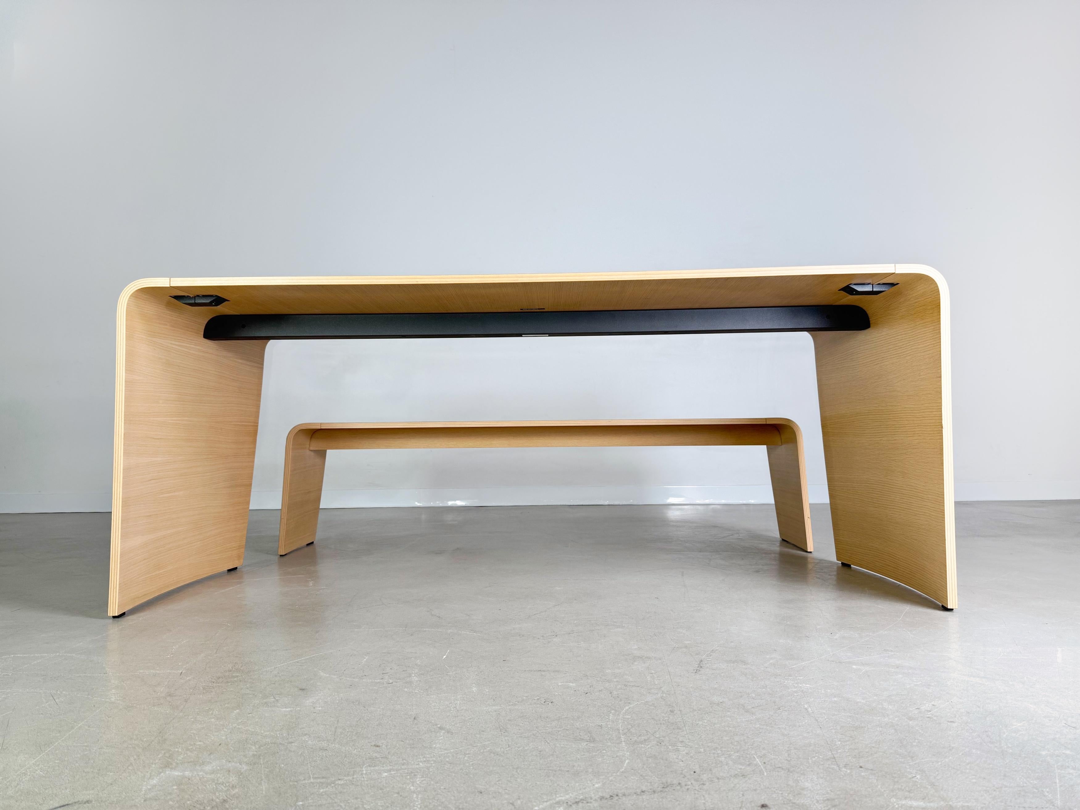2er Set Tisch + Sitzbank Brunner Jehs Laub Eiche Design Tisch Bon état - En vente à Berlin, DE
