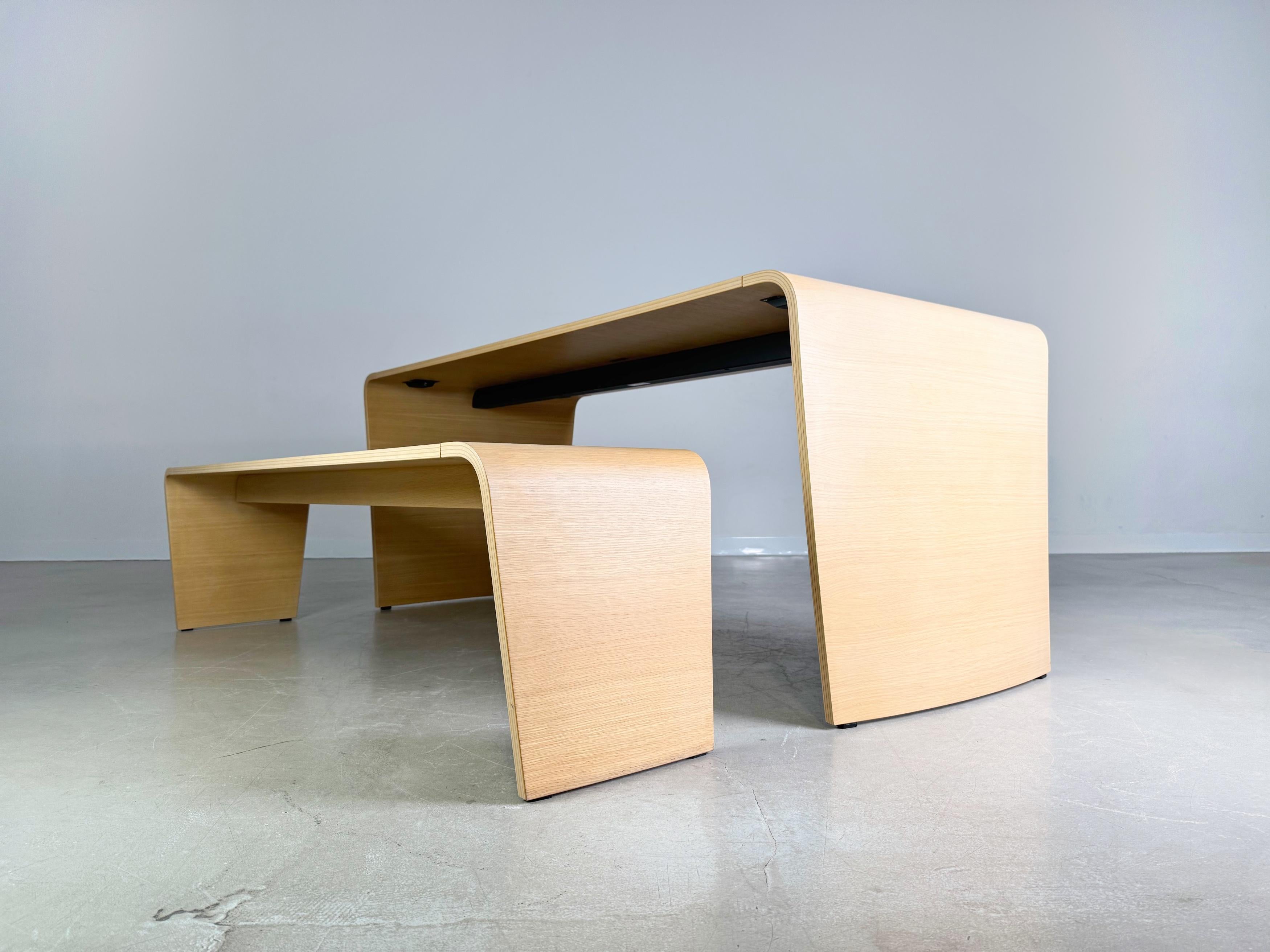 Chêne 2er Set Tisch + Sitzbank Brunner Jehs Laub Eiche Design Tisch en vente