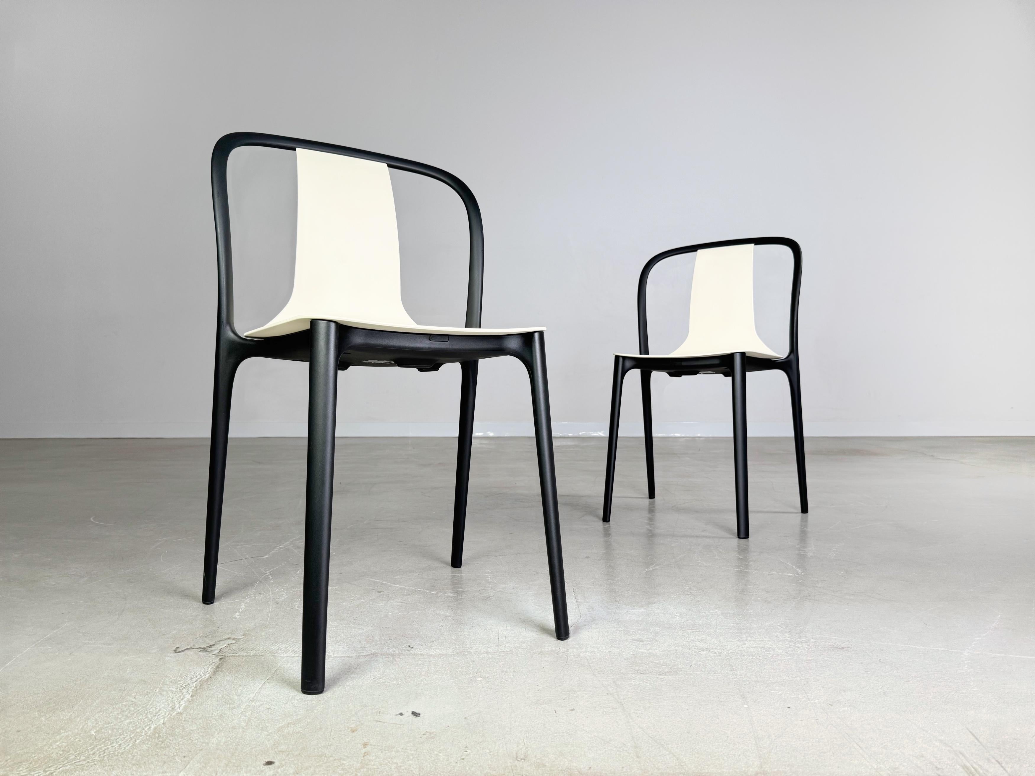 2er Set Vitra Stuhl Belleville Ronan and Erwan Bouroullec Outdoor creme in vendita 4