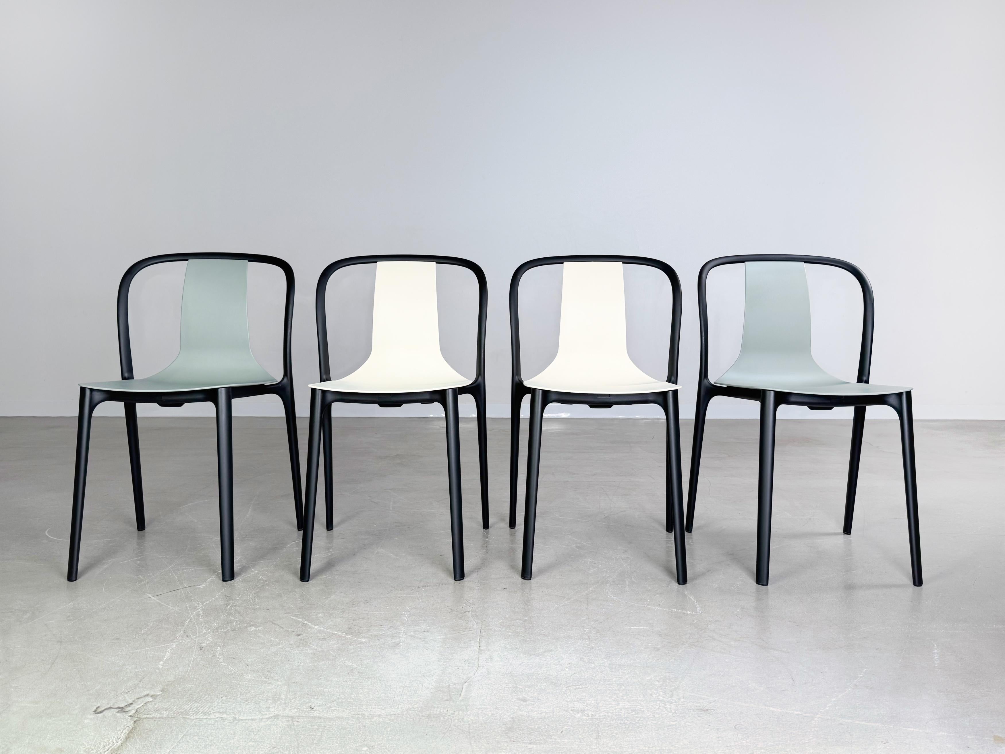 Tedesco 2er Set Vitra Stuhl Belleville Ronan and Erwan Bouroullec Outdoor creme in vendita