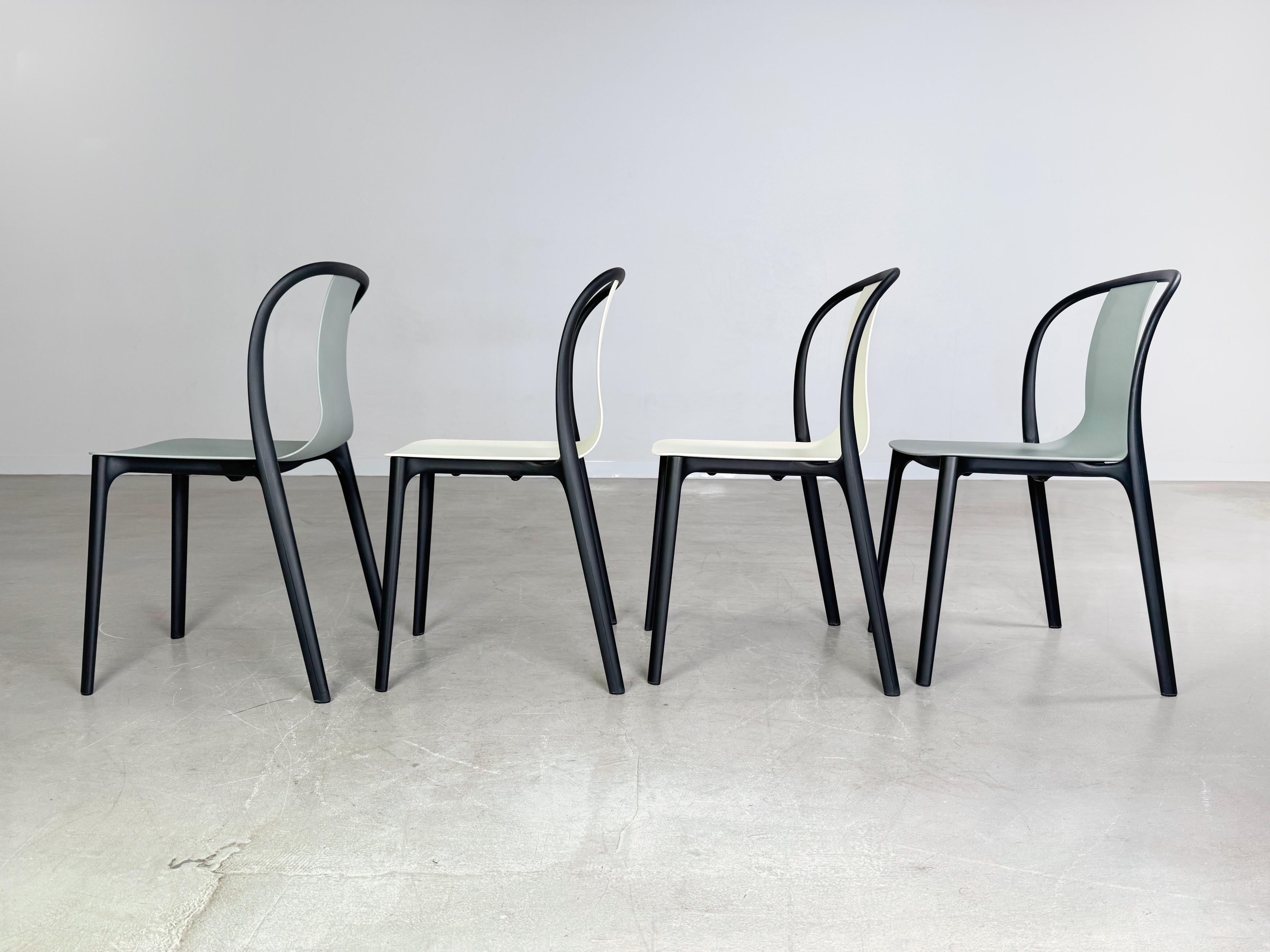 XX secolo 2er Set Vitra Stuhl Belleville Ronan and Erwan Bouroullec Outdoor creme in vendita
