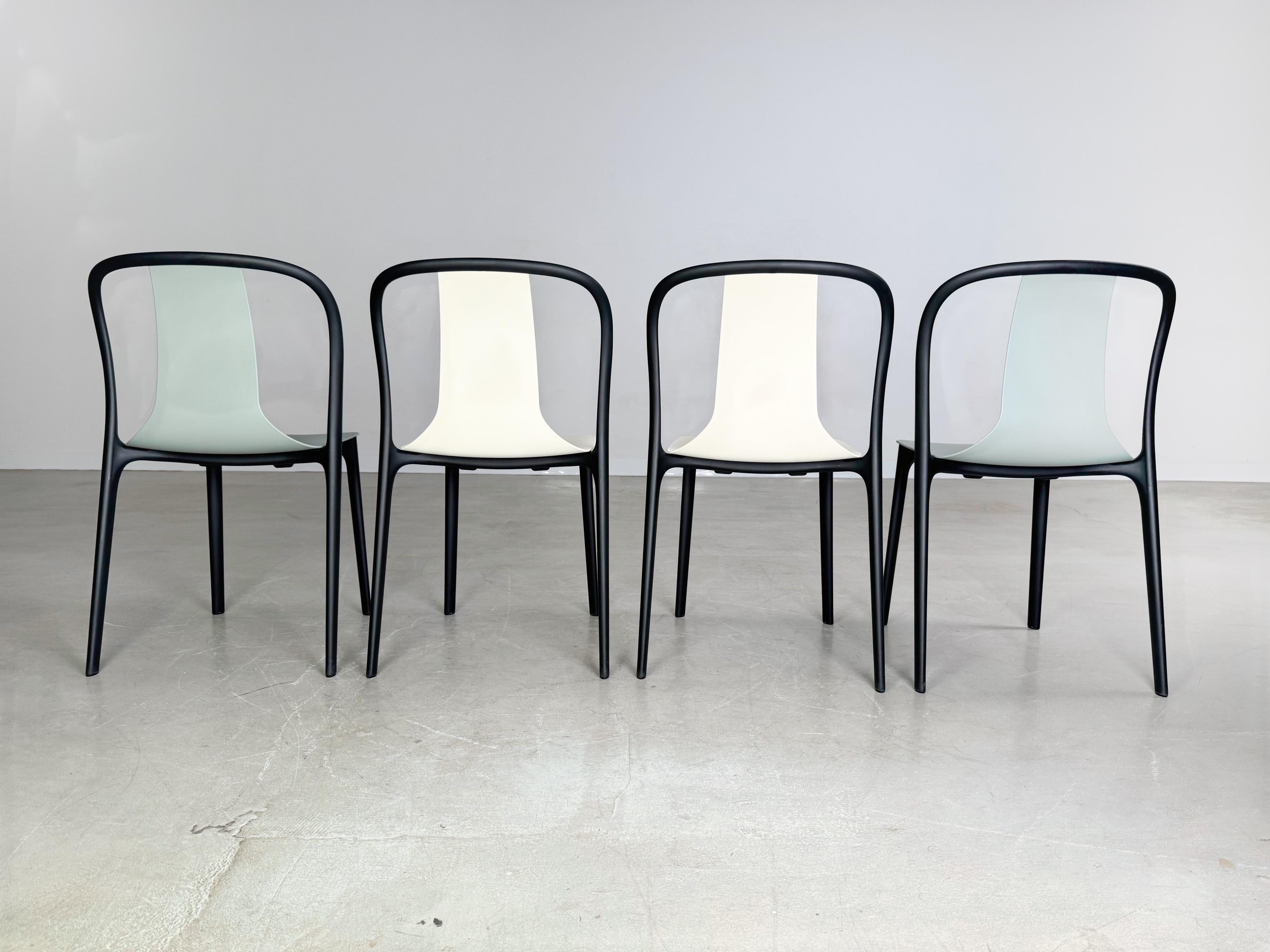 Tessuto 2er Set Vitra Stuhl Belleville Ronan and Erwan Bouroullec Outdoor creme in vendita