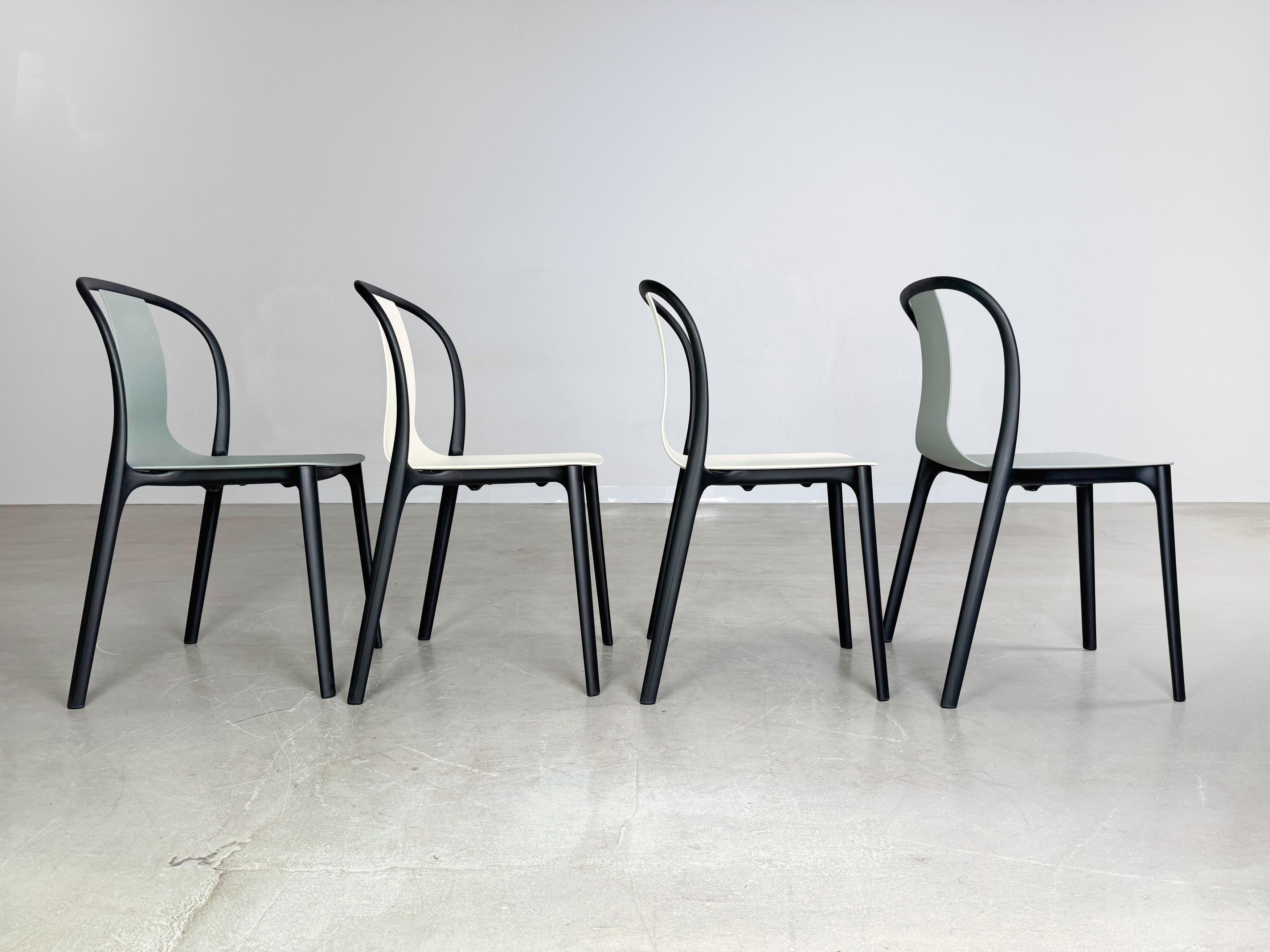 2er Set Vitra Stuhl Belleville Ronan and Erwan Bouroullec Outdoor creme in vendita 1