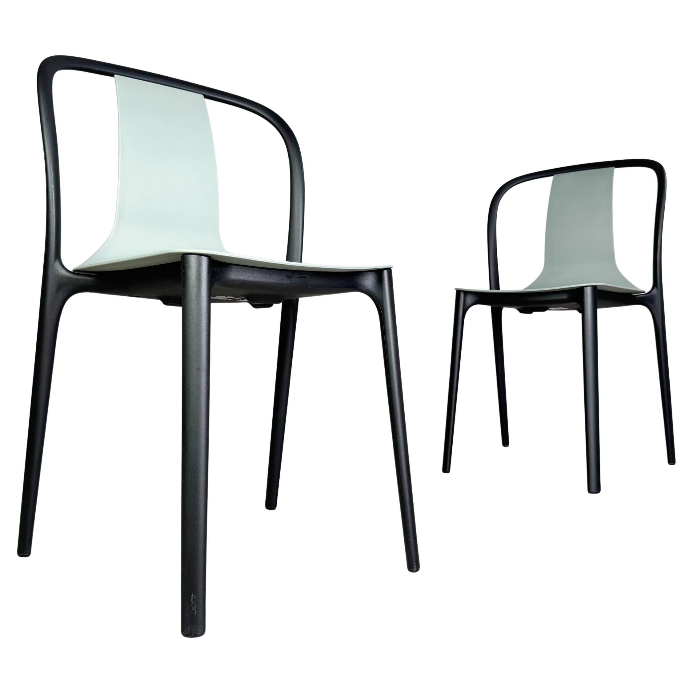 2er Set Vitra Stuhl Belleville Ronan Erwan Bouroullec Outdoor moosgrau