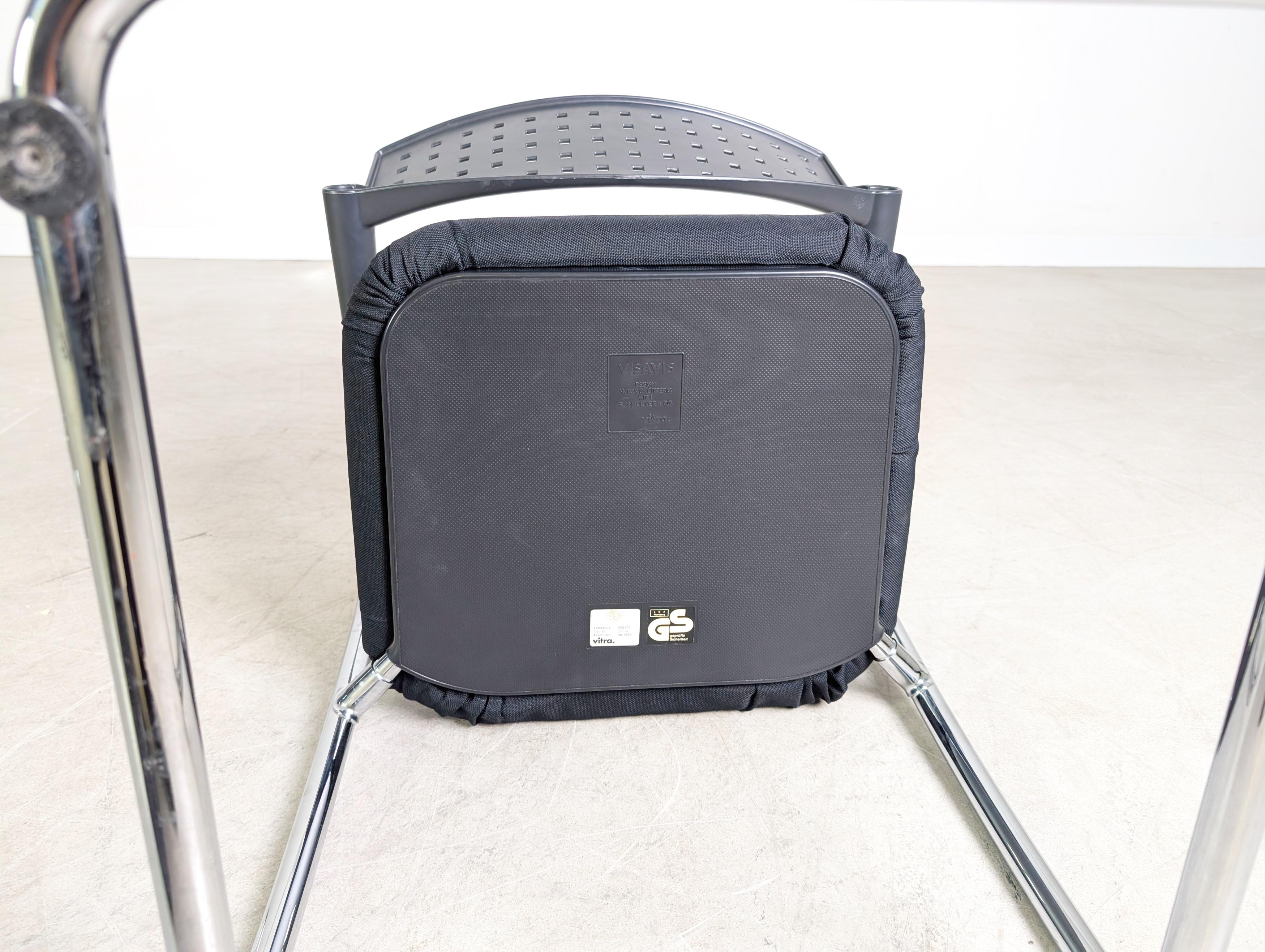 2er Set Vitra Visavis Stühle Design Freischwinger Armlehnstuhl in vendita 2