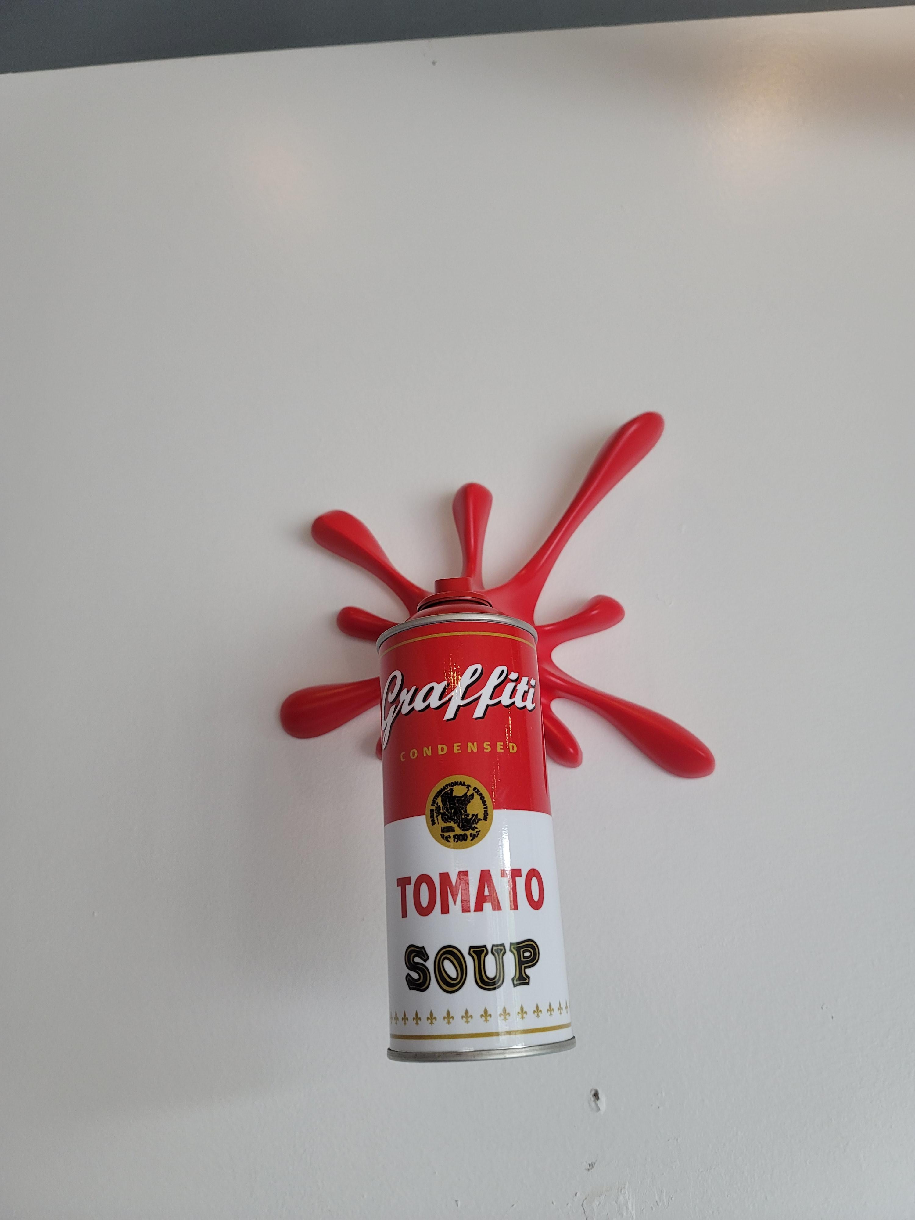 2fast Figurative Sculpture - Tomato Soup Spray Can Splash