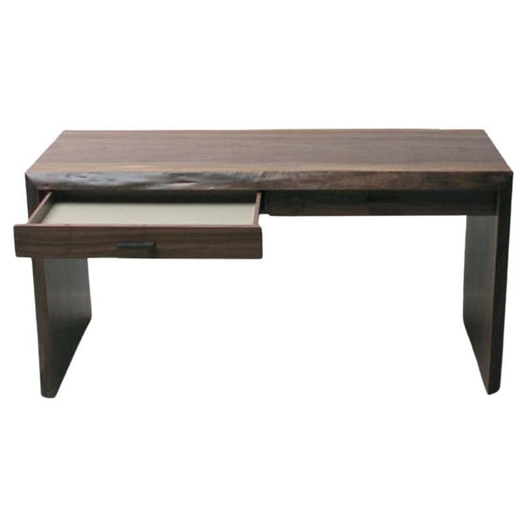 Organic 2fold black walnut desk With Pencil Drawers For Sale at 1stDibs