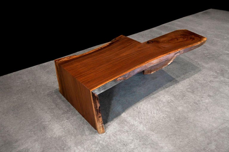 Organic Black Walnut 2 Fold Black Walnut Low Table with Waterfall Leg ...