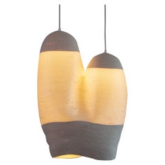 "2Ha" Coiled Cotton and Nylon Rope Pendant Light by Doug Johnston