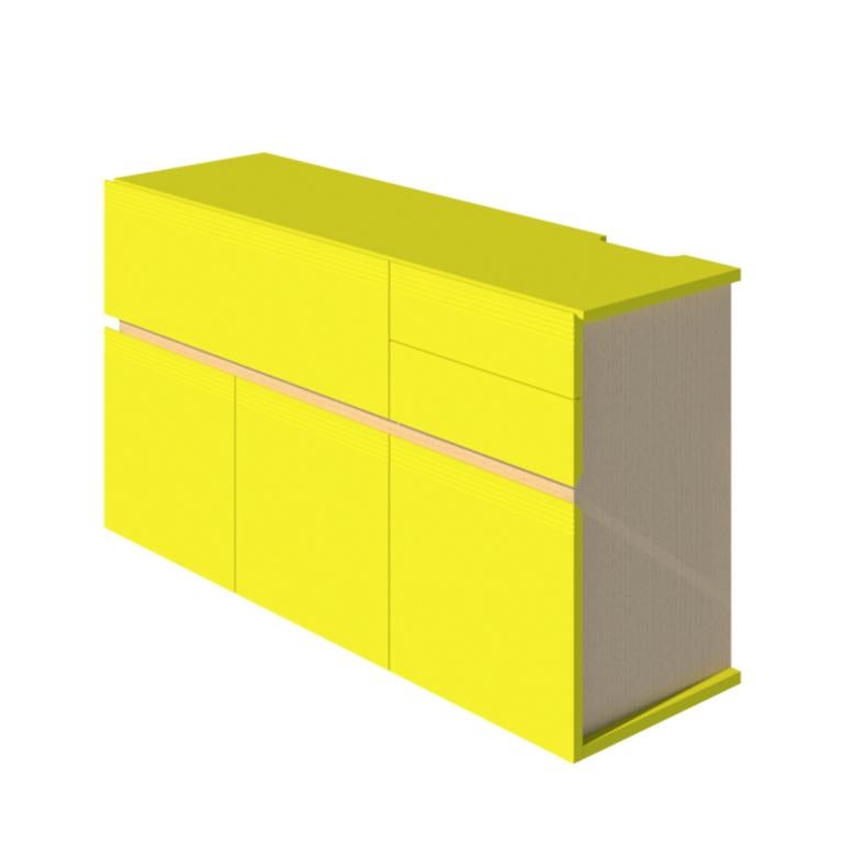 Grooves Bar-Wandschrank mit hohem Glanzlack aus Eiche, hergestellt in Italien im Angebot 2