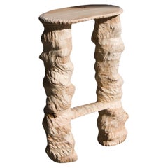 Taburete 2LEGS, asiento contemporáneo de madera hecho a mano