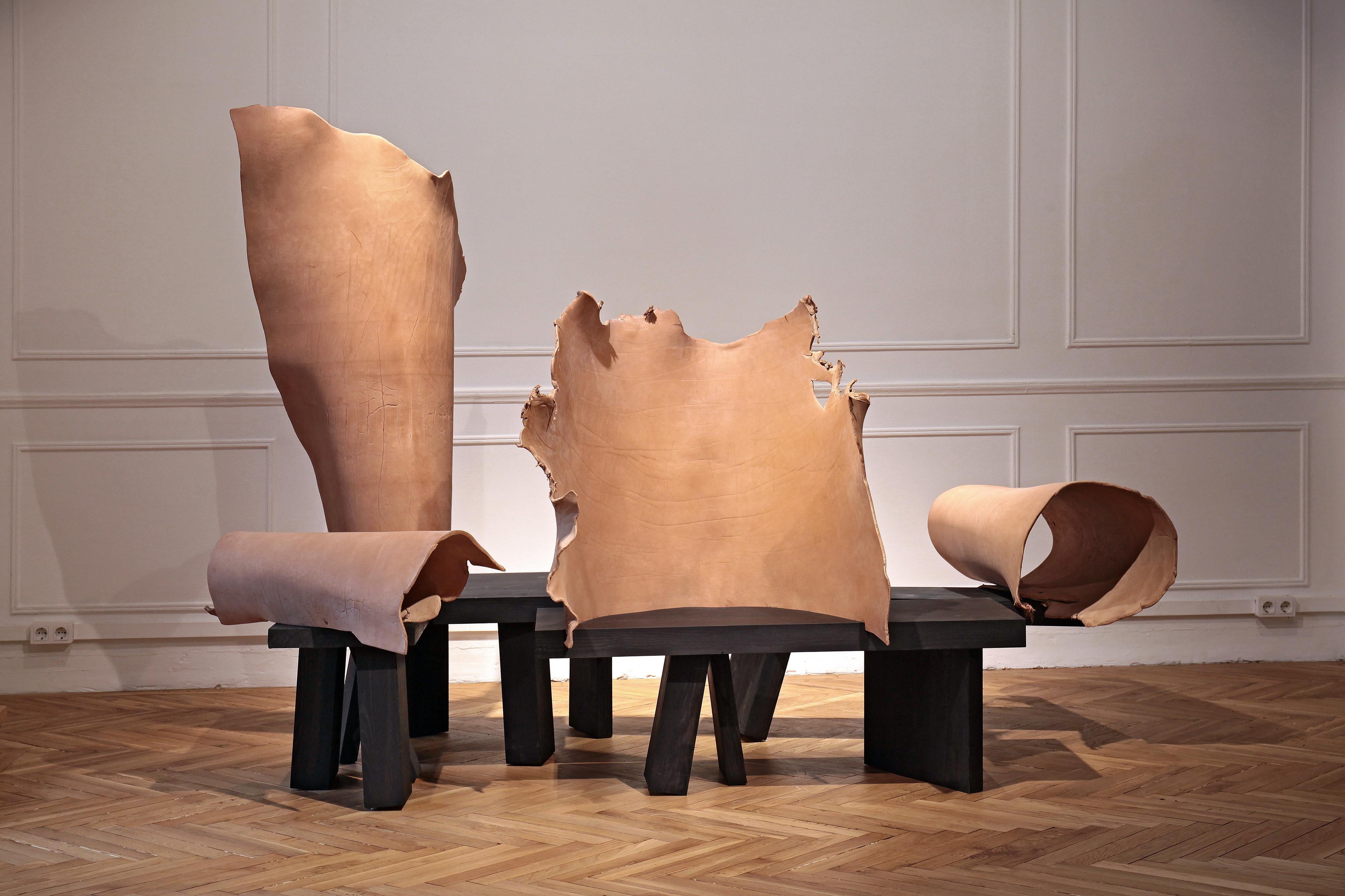 2Mímesis 02 by Jordi Ribaudí, Water Buffalo Leather Sculptural Furniture For Sale 4