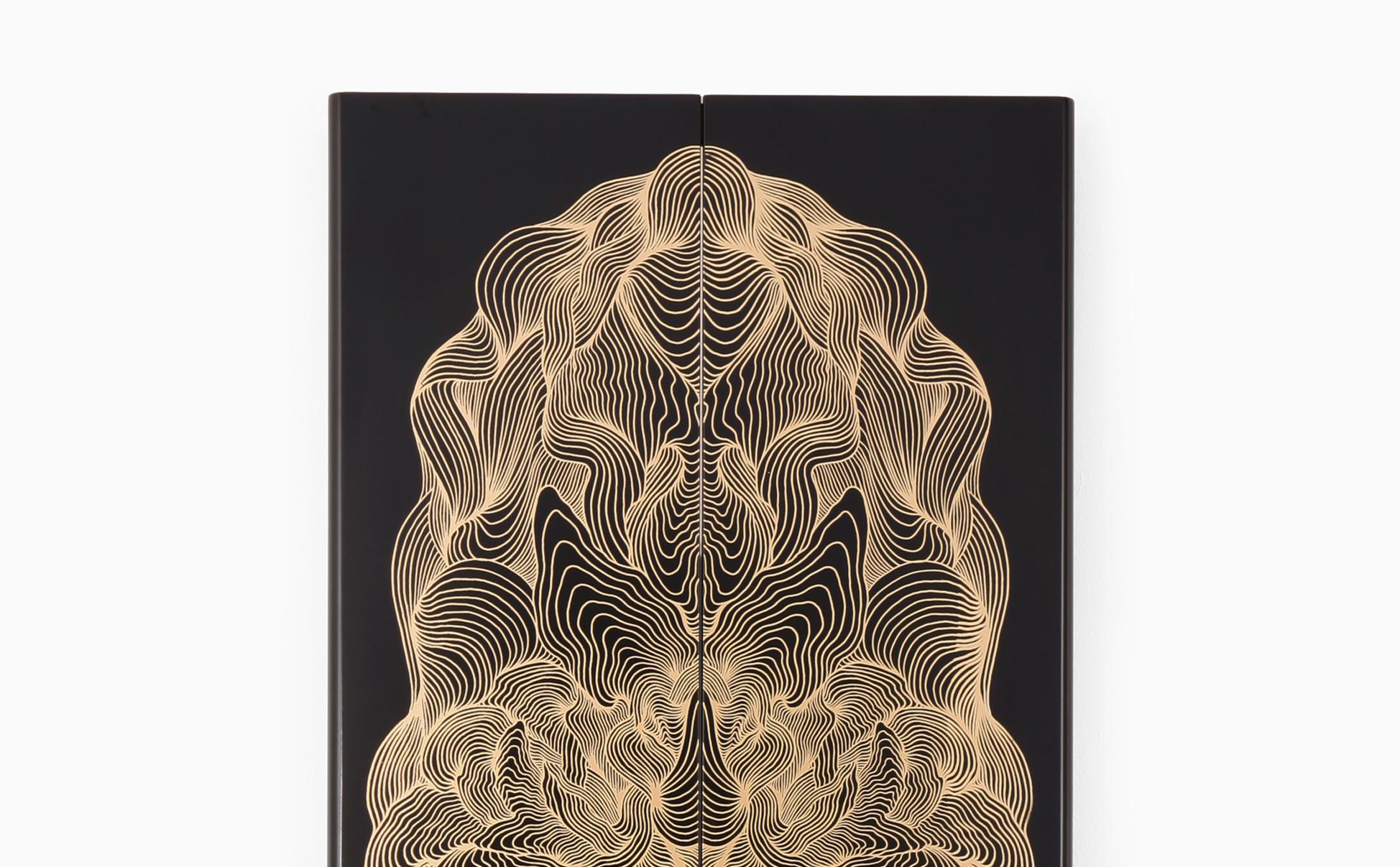 2_Specchio Trittico Chinoiserie Specchio Portales nero e oro di Joan Tarragó In condizioni Nuovo in vendita a Barcelona, ES
