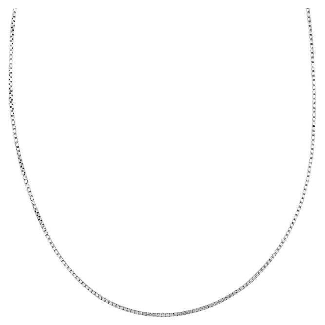 2mm Box Chain in Black Rhodium Plated Sterling Silver with Pendants, Size S For Sale