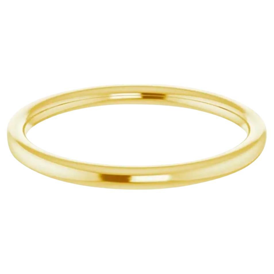 Banda de oro de 2 mm media caña 14K Alianza de boda alto pulido apilable