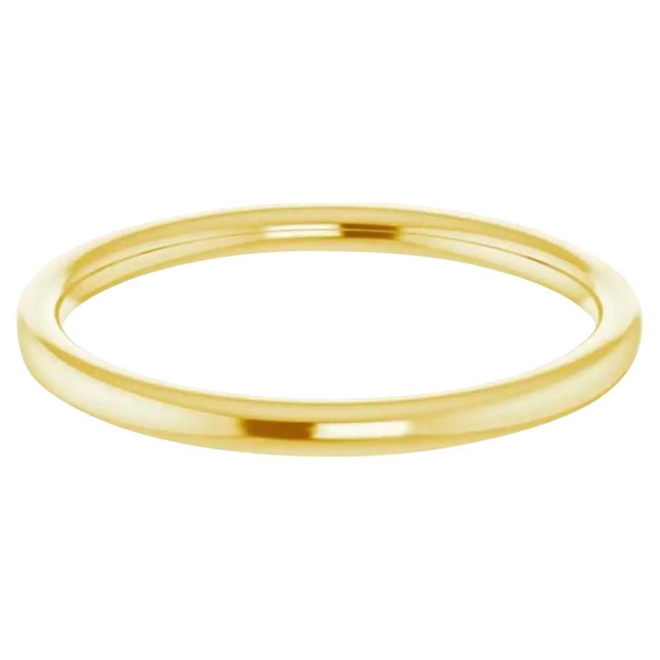 For Sale:  2mm Gold Band Half Round 14K Wedding Band High Polish Stackable Stack