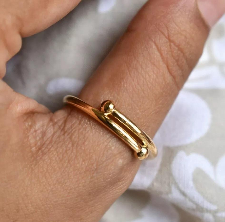 De las mujeres Mini Anillo del dedo del pie de oro macizo de 14 quilates de 2 mm de grosor en venta