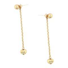 2N1 Statement Stud & Heart 18K Gold Drop Earrings