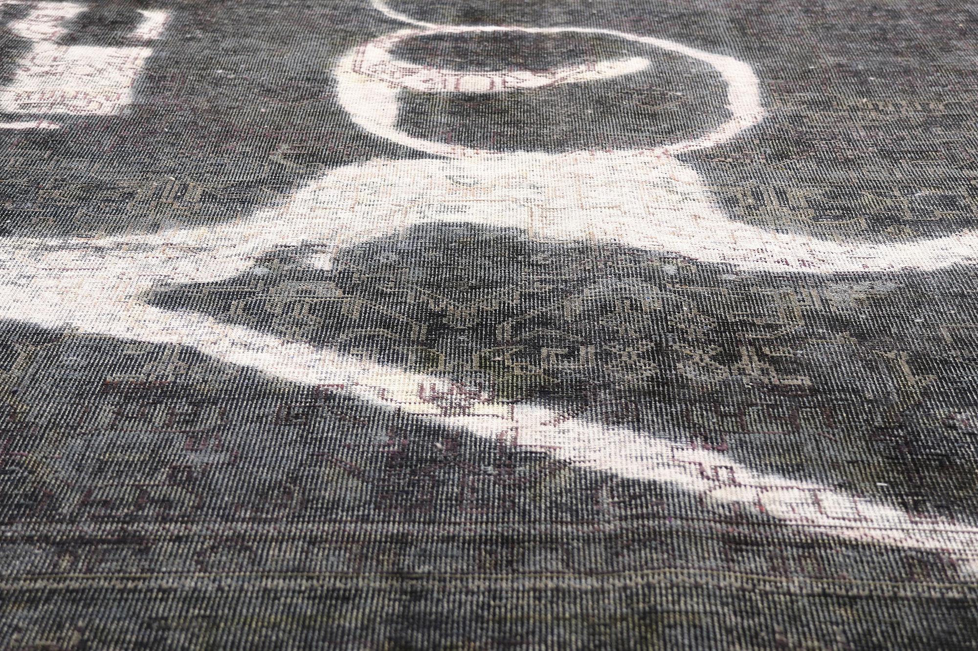 Hand-Knotted The Ballistic Elegy: A Conceptual Vintage Overdyed Rug of Abstract Power For Sale