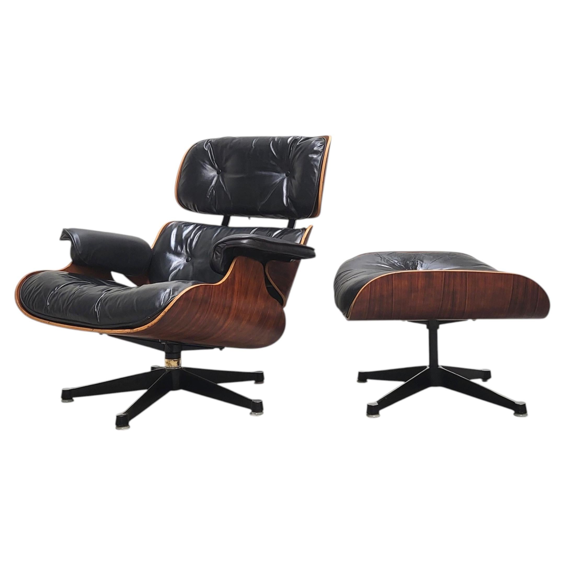 2nd Gen Eames Lounge Chair & Ottoman by Contura Vitra 1961
